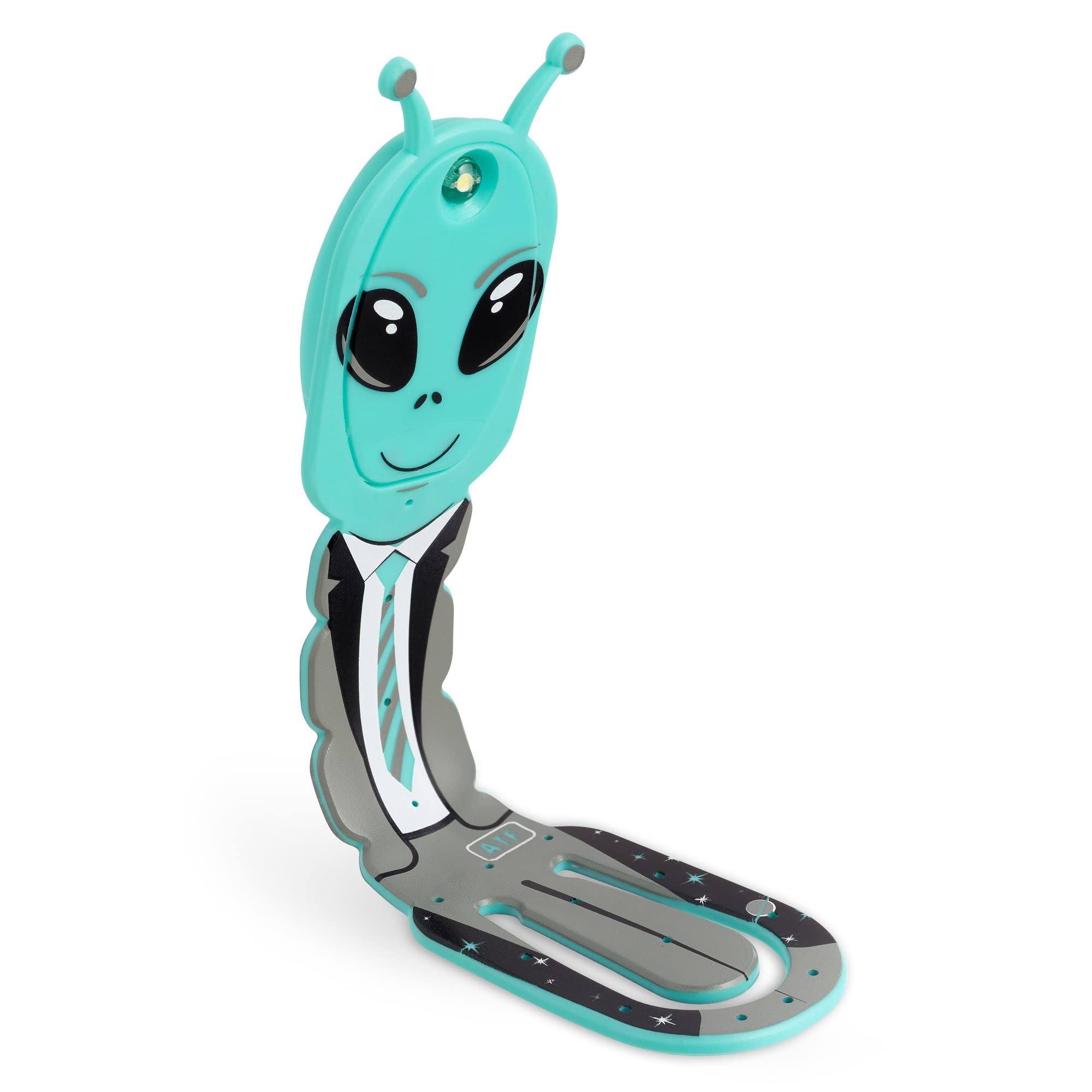 Gifts for Readers & Writers Clip-On LED Reading Light | Battery Operated | Alien Teal | Model FL | Book Accessories for All Ages