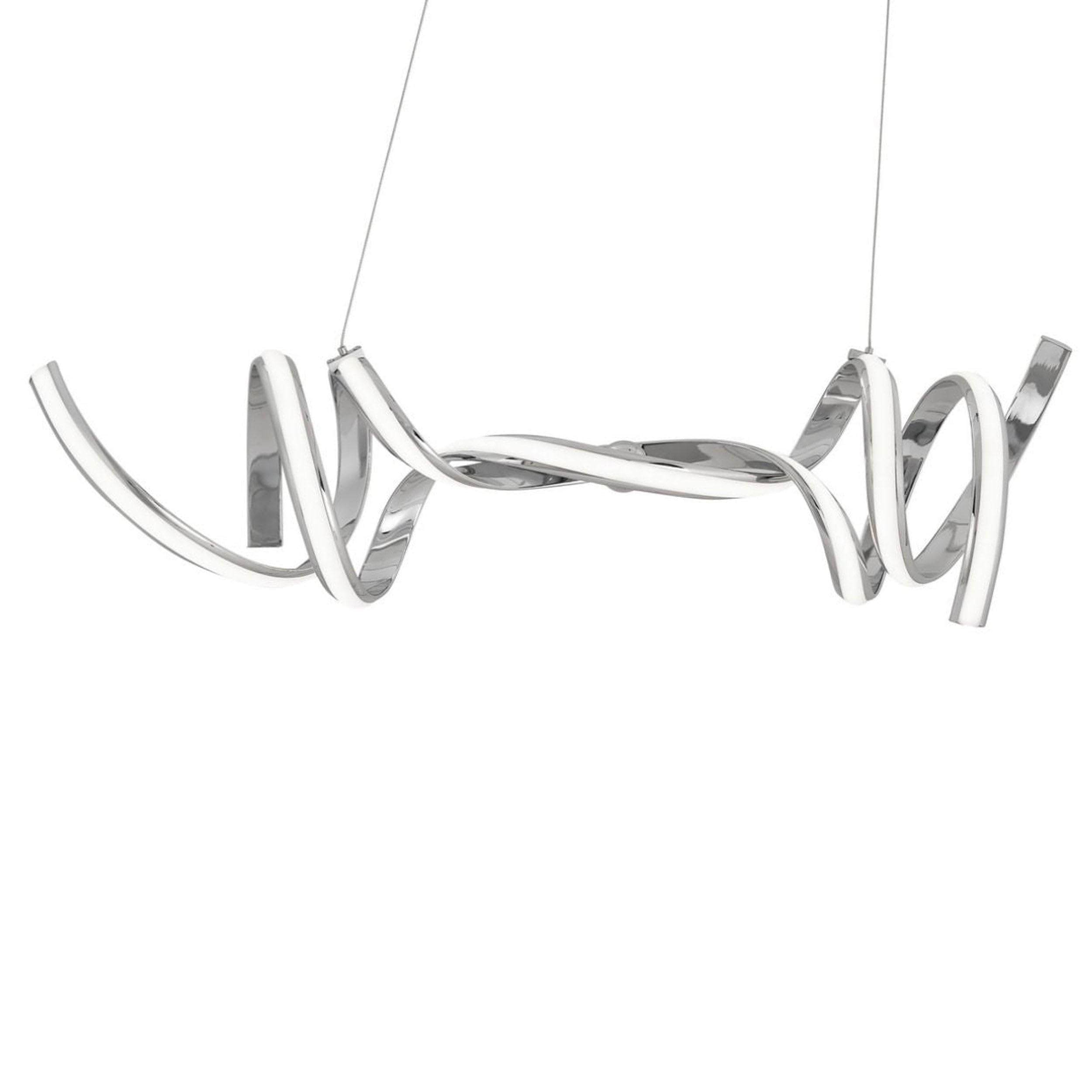 Finesse Decor Chrome Led Athens Chandelier- Max Hanging Length 10 Feet- 4000K Light- Dimmable