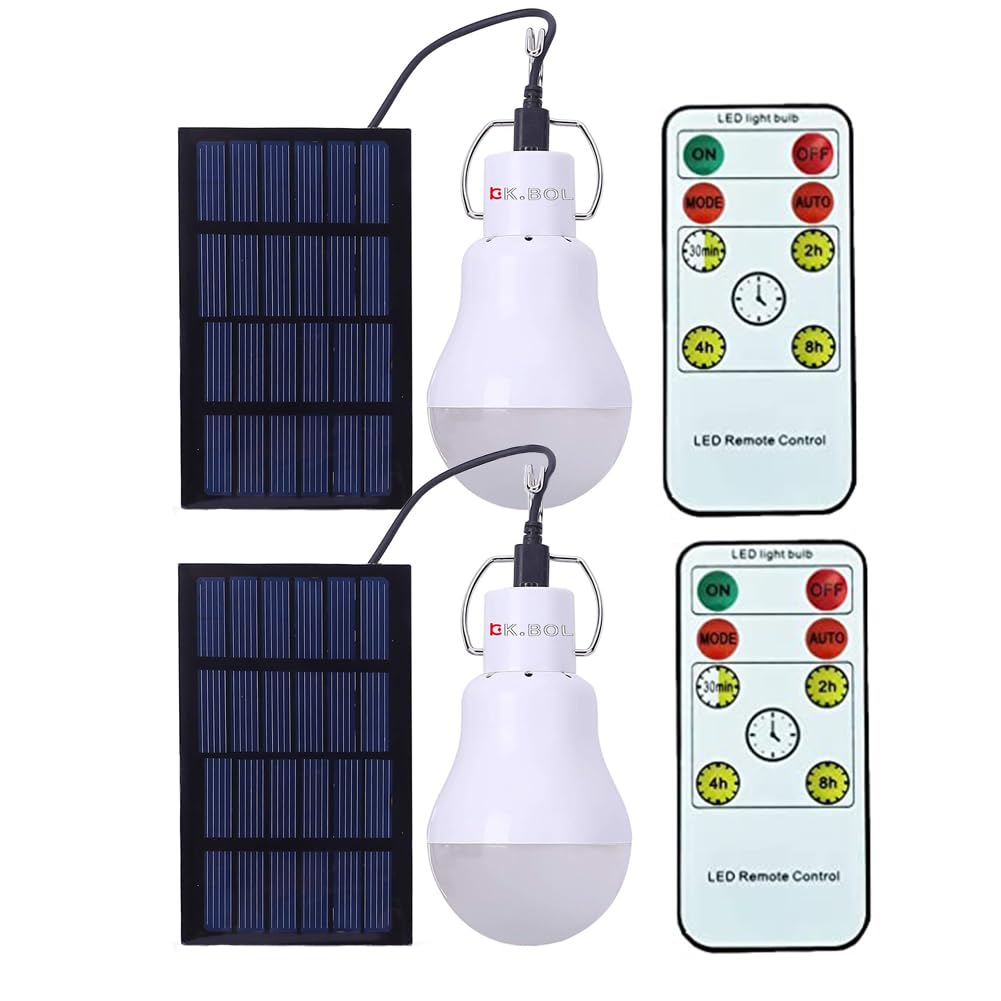 KK.BOL Solar led Light Bulb Portable Rechargeable lamp for Indoor Outdoor Work Emergency Camping Lantern Torch Step pet Home (7W