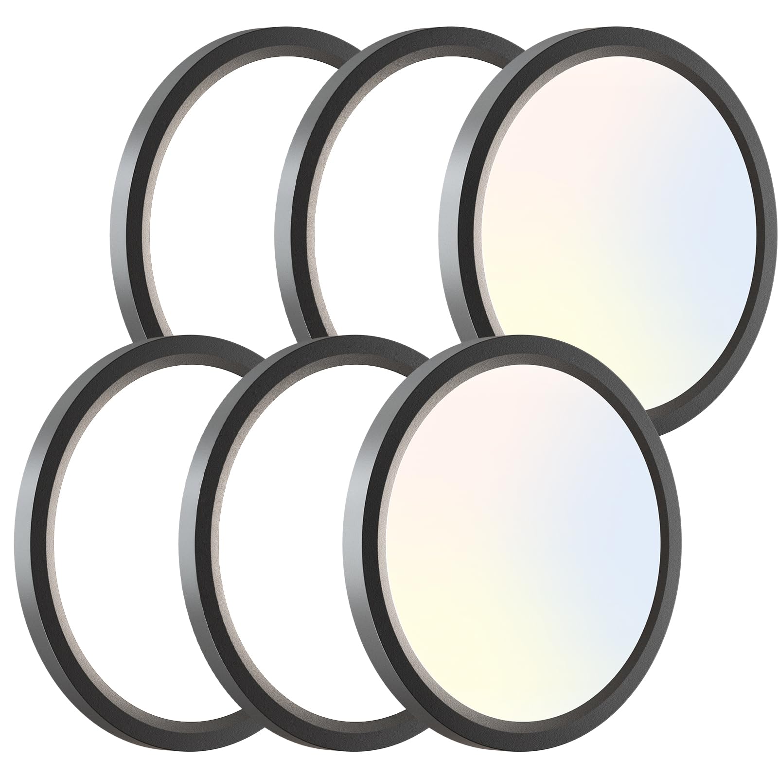 zemty 6Pack LED Ceiling Light Fixture 6.5 Inch, 12W 1200lm Ceiling Mount Light Fixtures, Adjustable 3000K 4000K 6500K, Round Fla