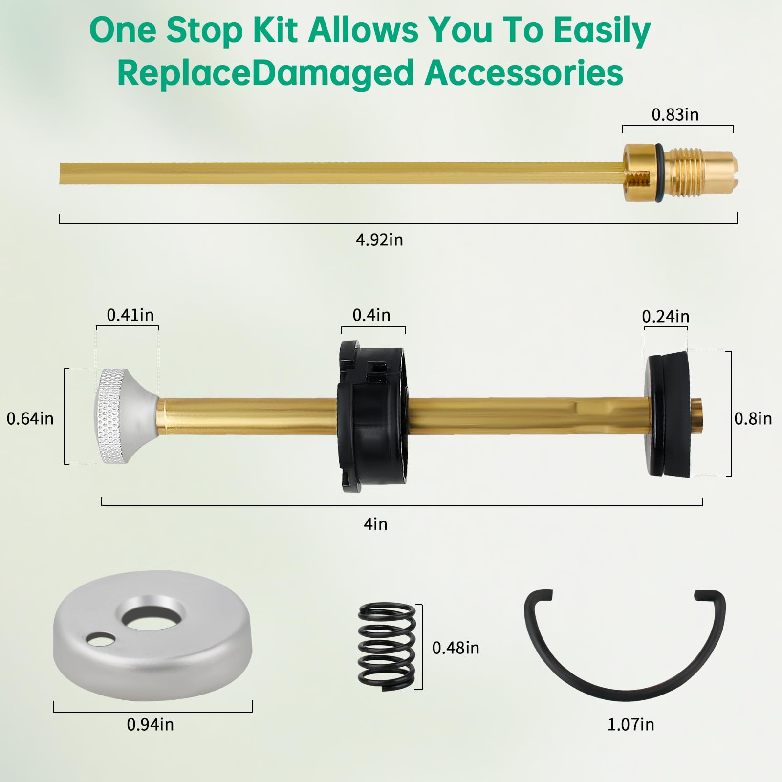 SUNJIKA Camping Stove & Lantern Repair Kit - Coleman Parts, Check Valve, Air Stem Assembly, Universal Plunger Pump, Colourless, Inch