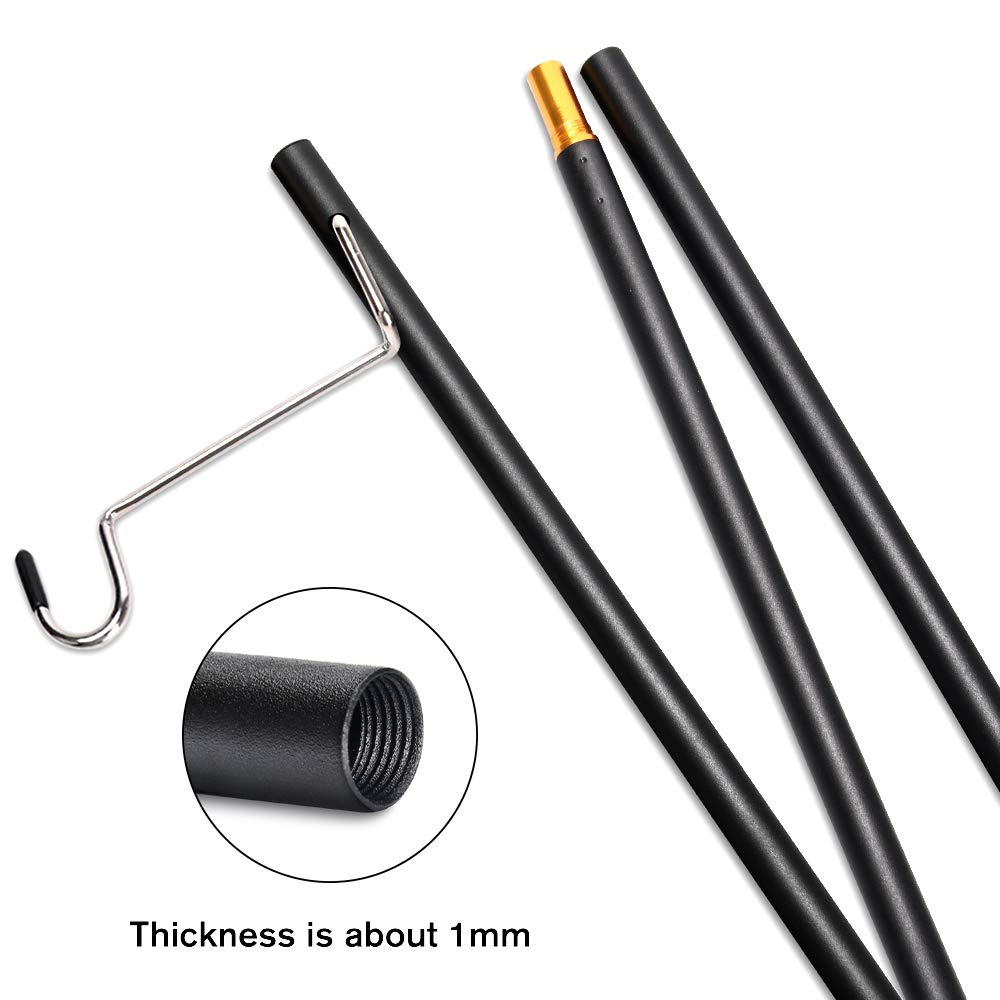 TOBWOLF Portable Camping Folding Lamp Pole, Collapsible Aluminum Stand, One Size, Black