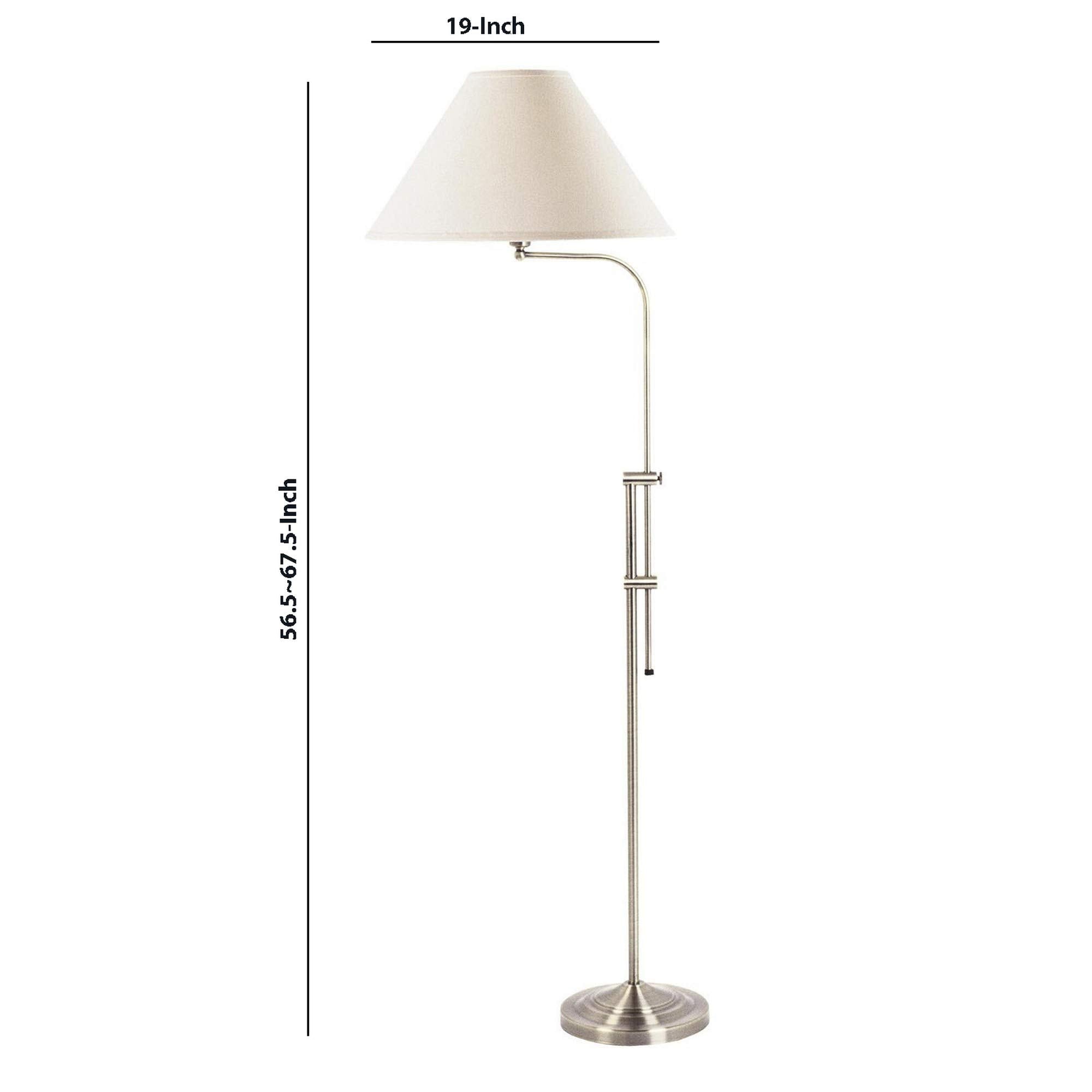 3 Way Metal Floor Lamp With And Adjustable Height Mechanism