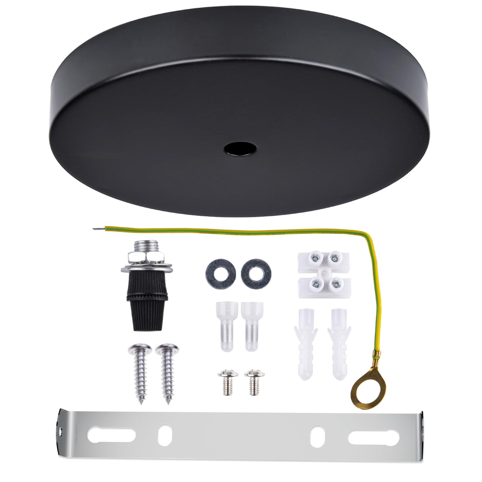 Arturesthome Black 18Cm Modern Rewind Ceiling Canopy Kit For Pendant Lights & Chandeliers