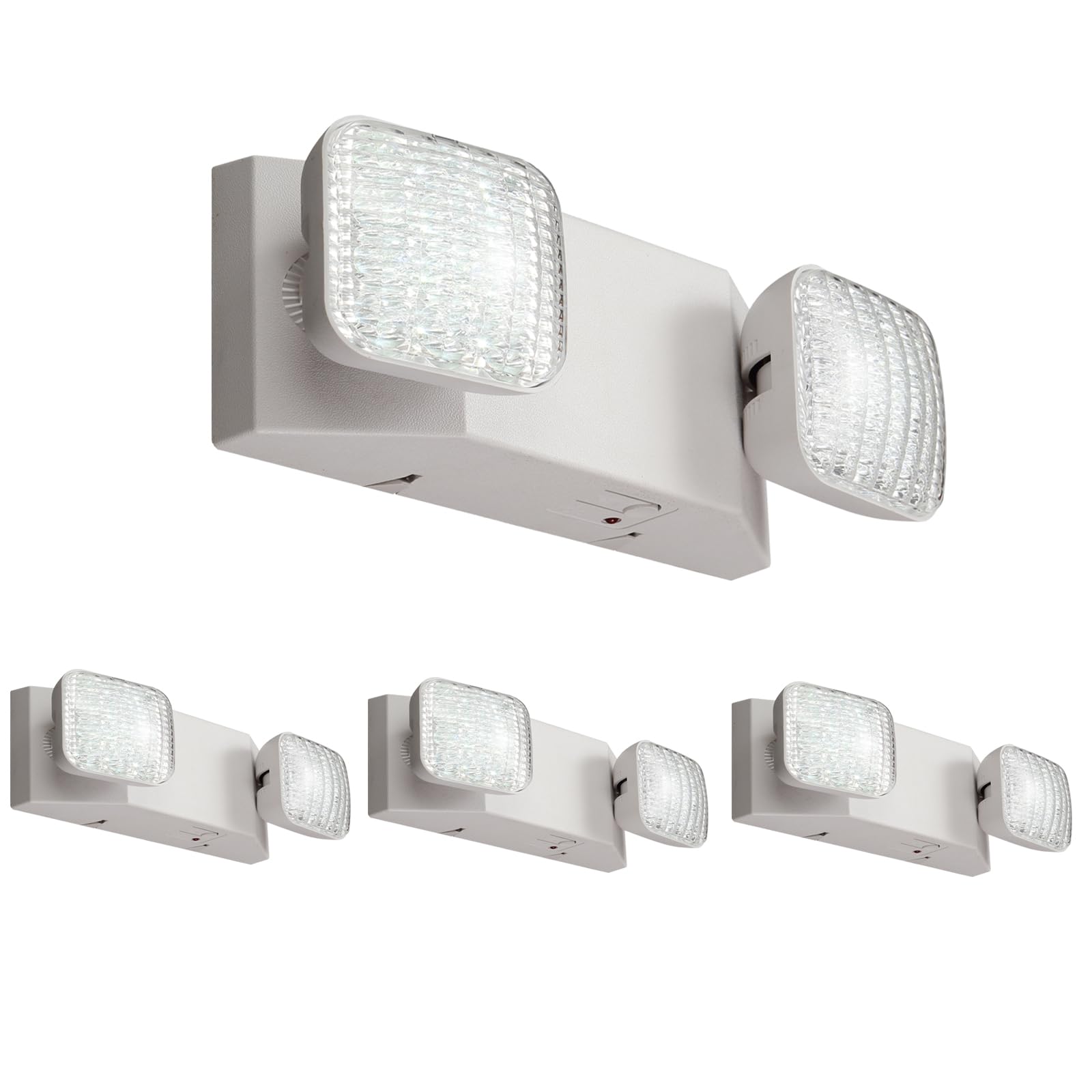 GZRUIYANG Emergency Lights, LED Exit Light Fixtures, Hardwired, UL 924 Certified, 4 Pack, White, Model RY-EM01-WH-4