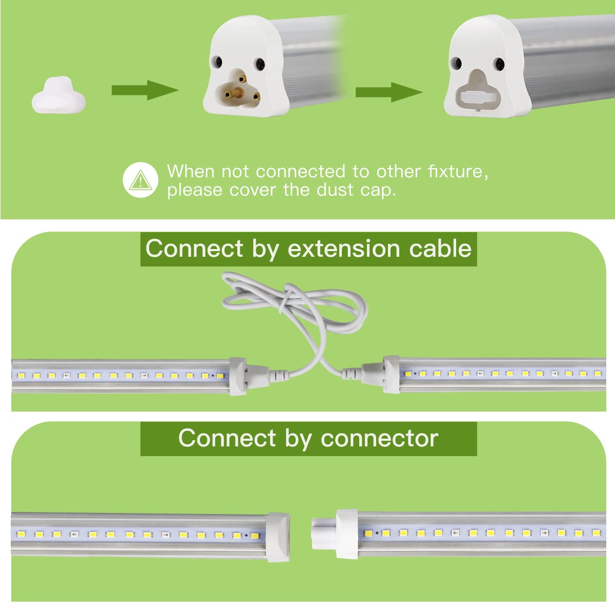 T5 Led Grow Lights, 1.4Ft 5000K Full Spectrum White Grow Lights For Indoor Plants Strip, Greenhouse Succulent Seed Starting, End-To-End Design