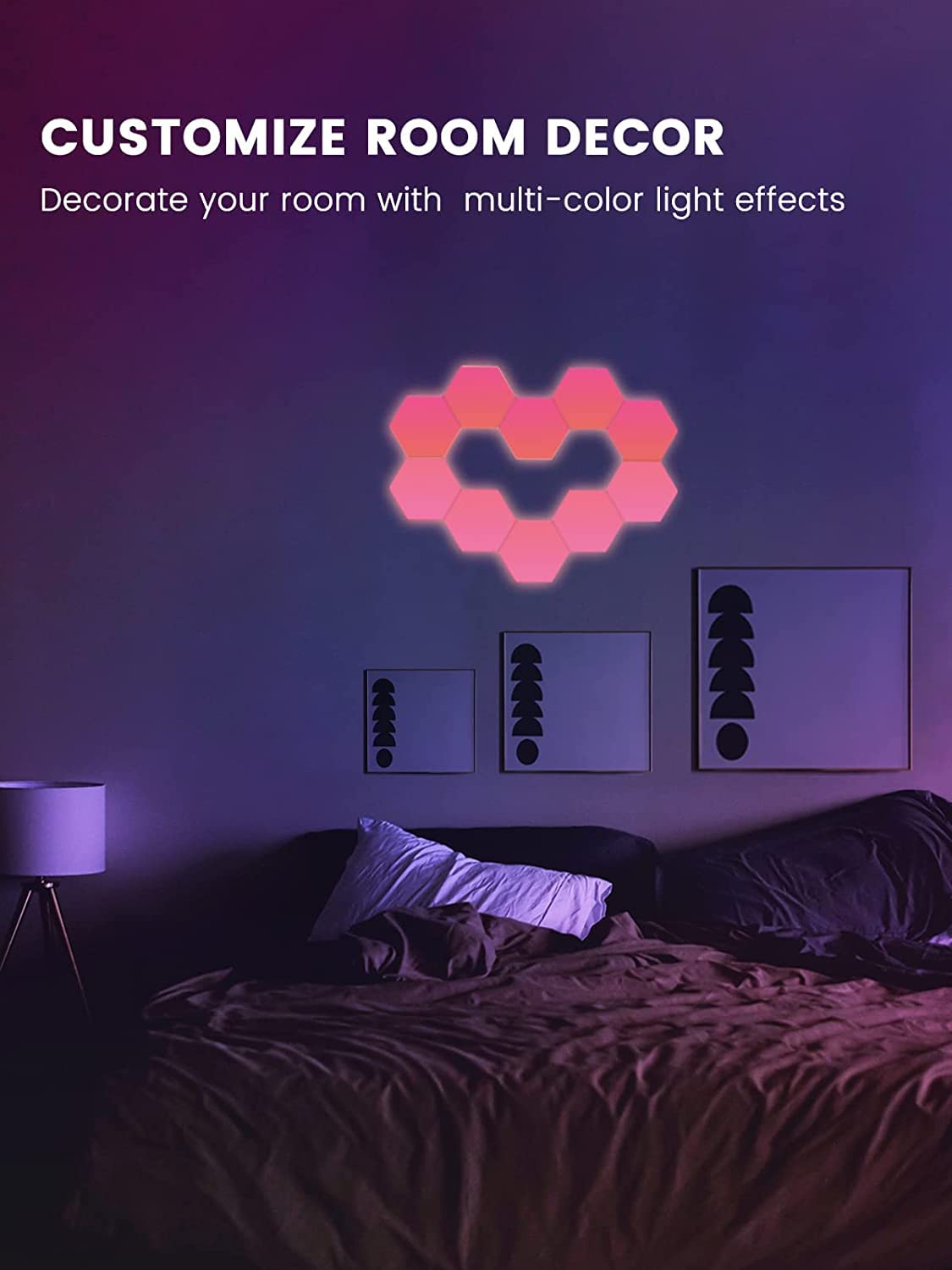 Cololight RGB Light for Gaming PC Setup, USB-Power Gaming Lights, Sync Music Hexagon Wall Lights with 70 Effects, Desk Gaming Ac