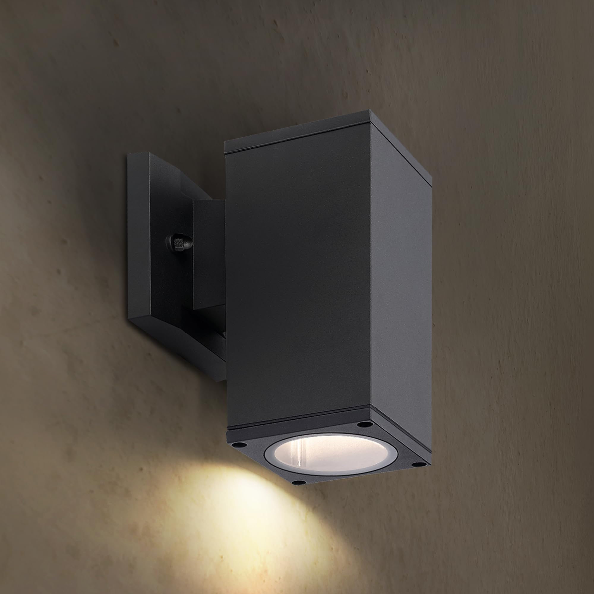 ASD 1-Way Square Wall Light Fixture, 60W E26 Socket, Waterproof, Dark Bronze, Model A-OCLS-1I-2660-BZ
