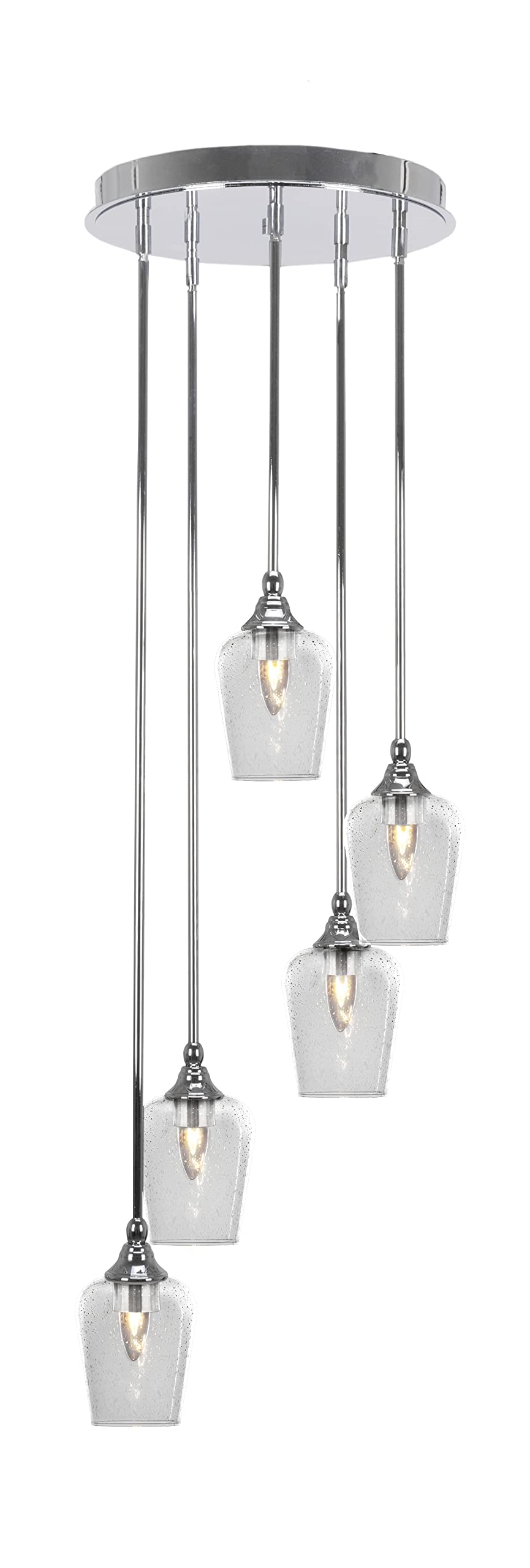 Empire 5 Light Cluster Pendalier in Chrome Finish (2145-CH-210)
