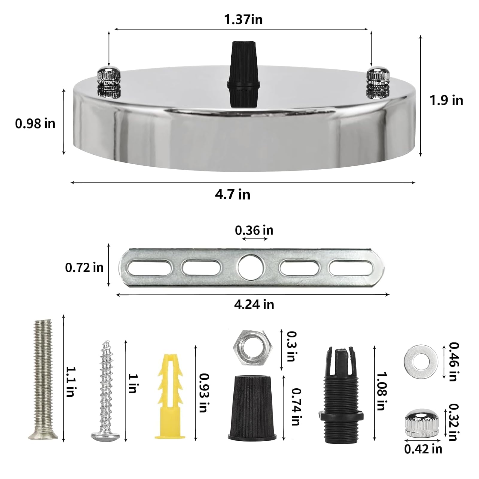 Sangle Sopffy Pendant Light Canopy Kit  4.7 Inches Ceiling Lighting Canopy Kit With All Mounting Hardware Modern Chandelier Ceiling Plate Cover For Pendant Lighting Fixtures (Silver  4.7 Inch)