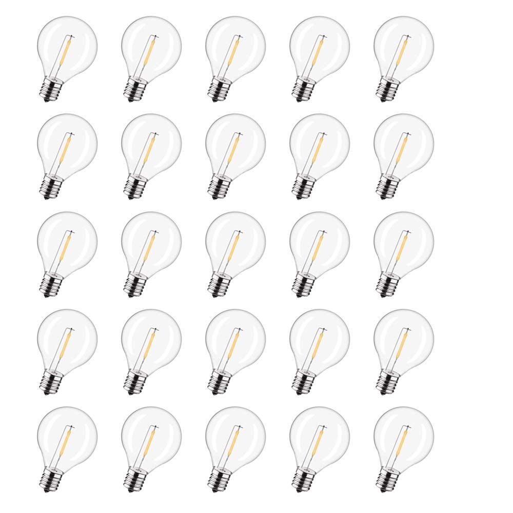 Kgc Plastic C7/G40 Replacement Led Light Bulbs - 0.6W Equivalent To 7W Incandescent Bulbs 2700K, E12 Screw Base Shatterproof & W