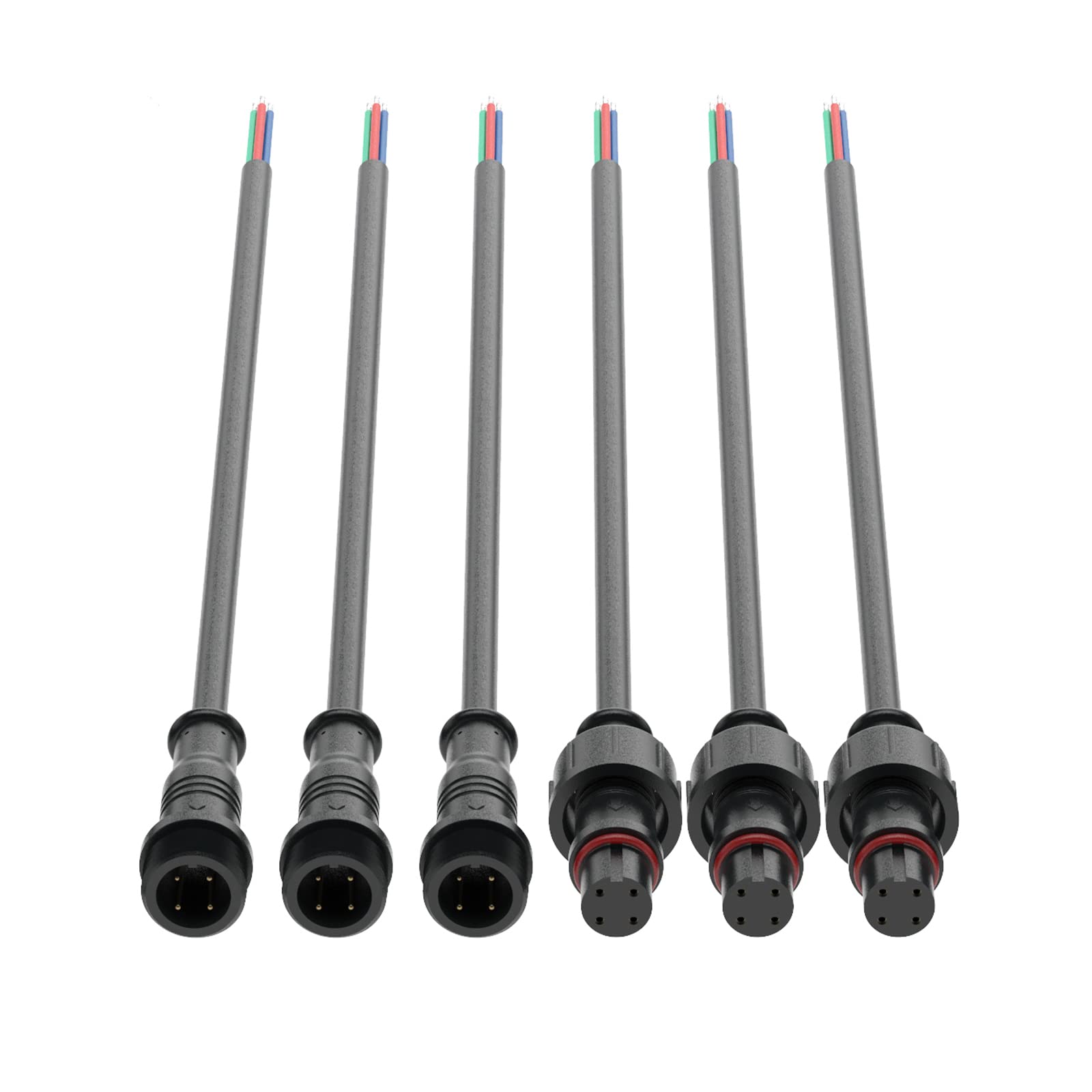 Hysmigor 4 Pin Electrical Connector 24AWG IP65 Male Female Connector 7.87in/20cm Extension Cable for Car,Truck,Boat,Indoor/Outdo