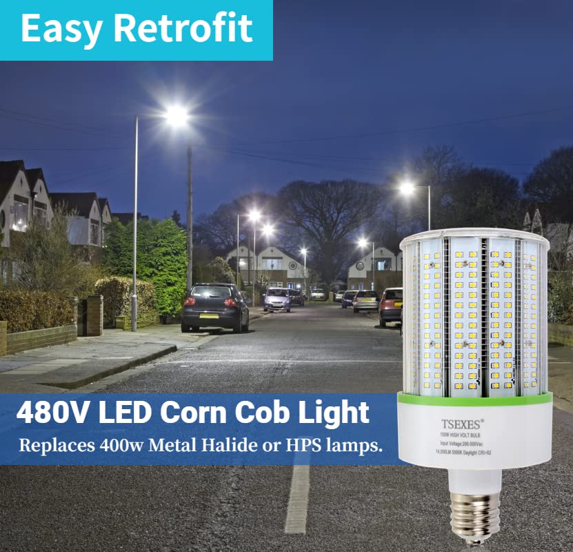 TSEXES LED Corn Cob Light Bulb 120W E39 Mogul Base 5000K Daylight Replacement for 600W HID