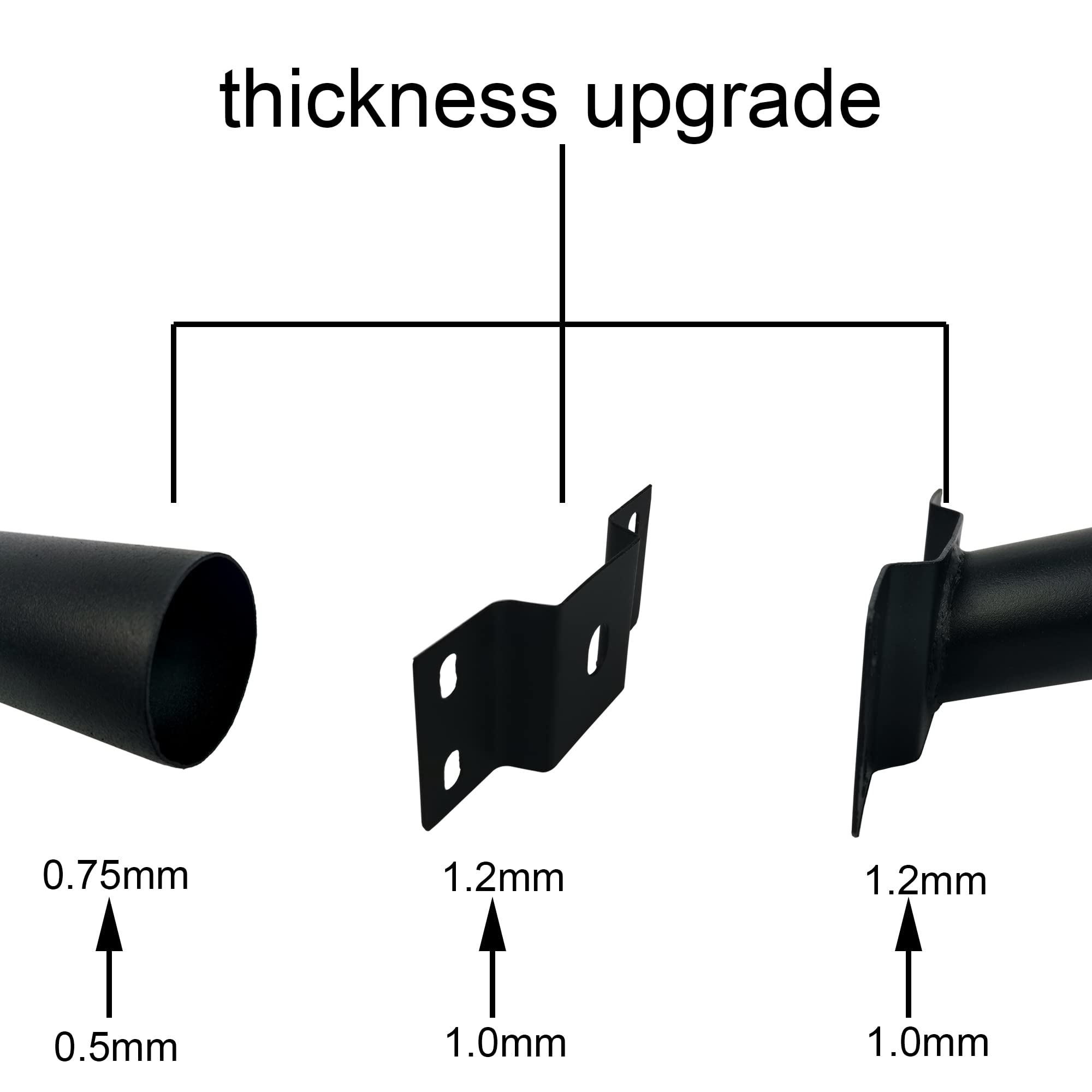 MiDive Street Light Pole - 12 Inch Black Metal Mounting Arm, Rustproof Waterproof Fixture for LED Wall Mounted Solar Light
