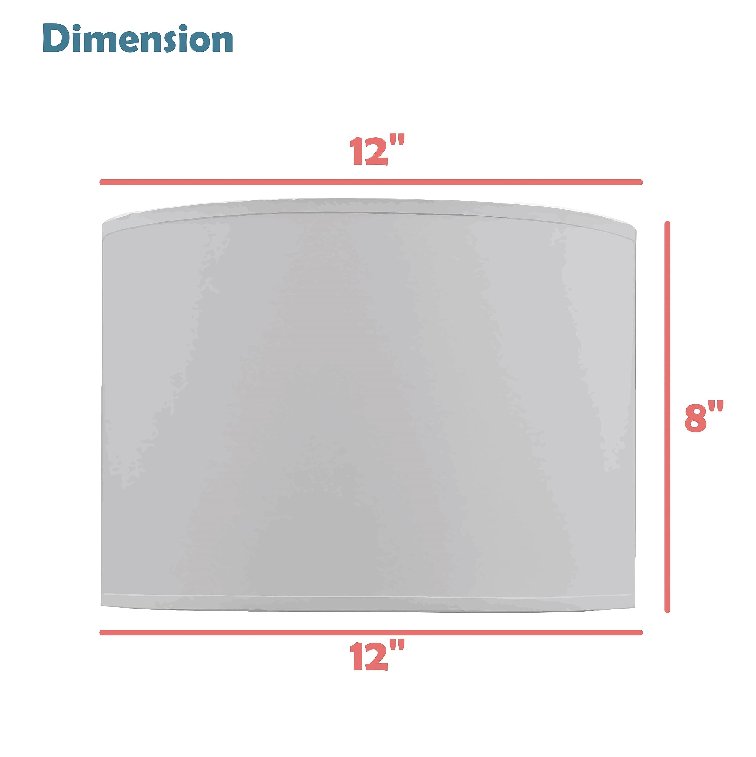 Aspen Creative Drum Spider Shade, Oatmeal Linen, 12in Top x 12in Bottom x 8in Height, Model 38301