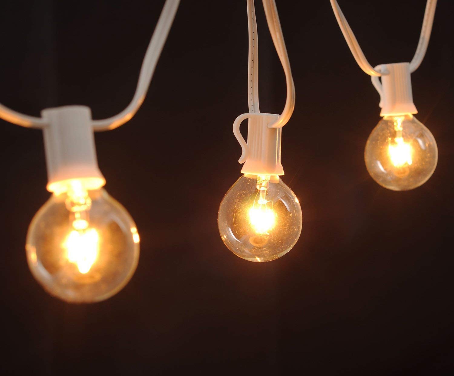 Brightown G40 Clear Light Bulbs Outdoor Light Bulbs Globe E12 Candelabra Screw Base, Incandescent Round Warm Replacement Glass B