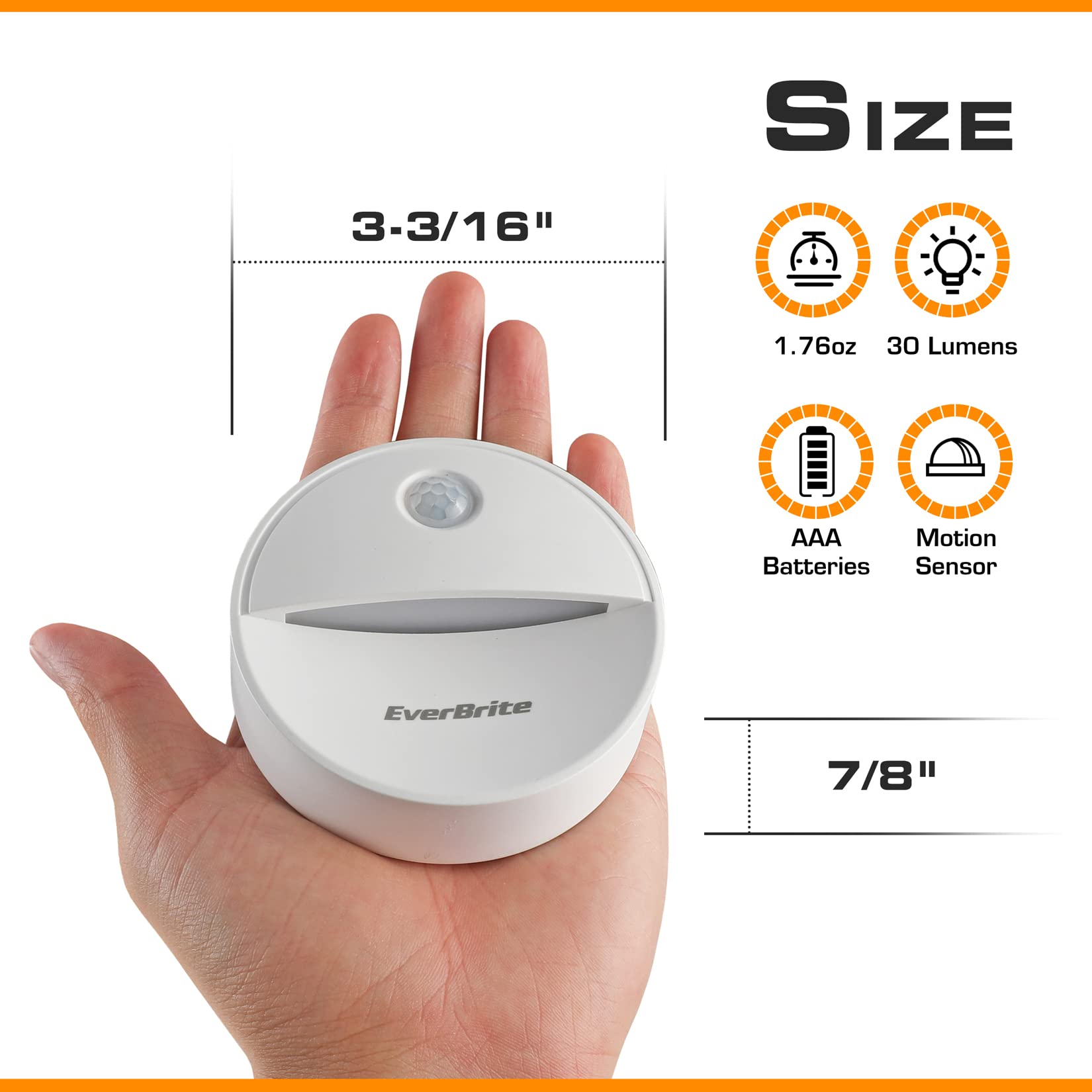 Everbrite Led Motion Sensor Night Light, Automated On & Off, Cool White Motion Activated Led Night Light For Kitchen, Bathroom,