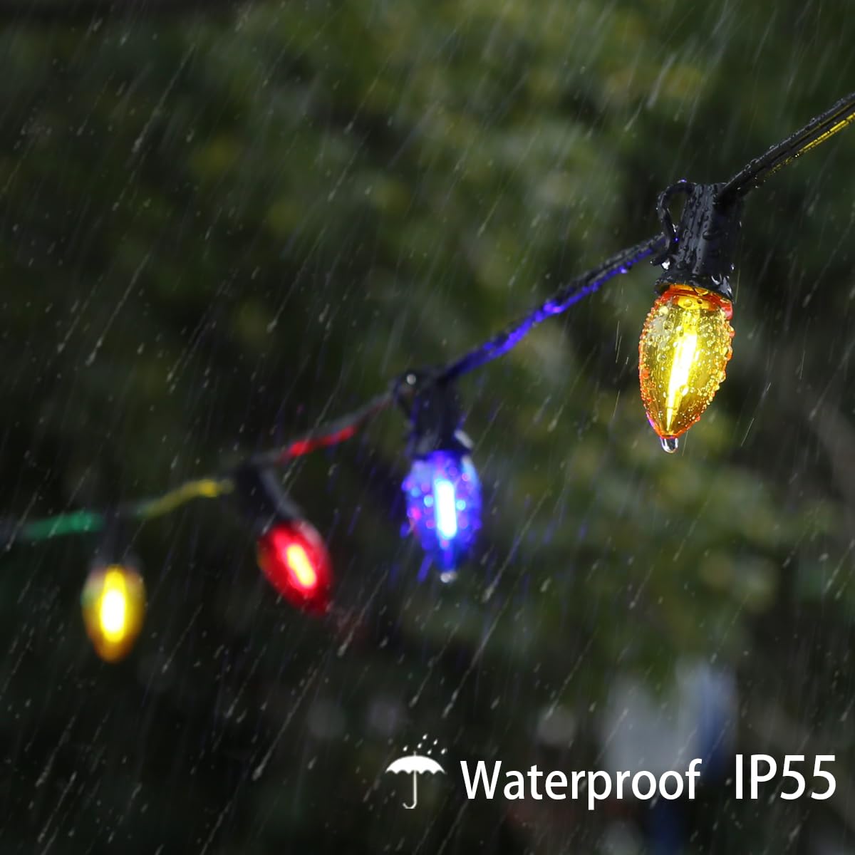 Kgc 25Pack C7 Led Christmas Light Bulb, C7 Shatterproof Led Bulbs For Christmas Outdoor String Lights, 0.6W 7W Incandescent Equivalent 50Lm, E12 Base Commercial Grade Holiday Bulbs - Multicolor