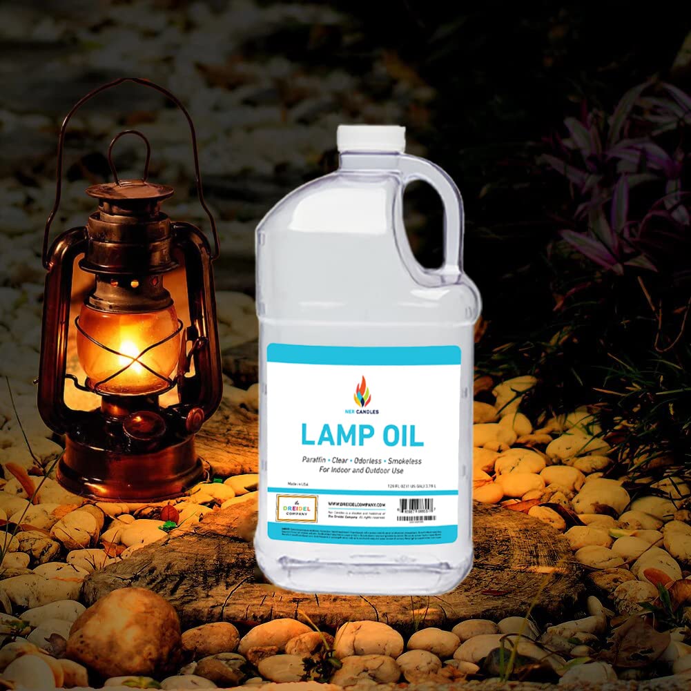 The Dreidel Company Liquid Paraffin Lamp Oil, Smokeless & Odorless, 1 Gallon, Clear, 2 Pack, Model TDC-PLO