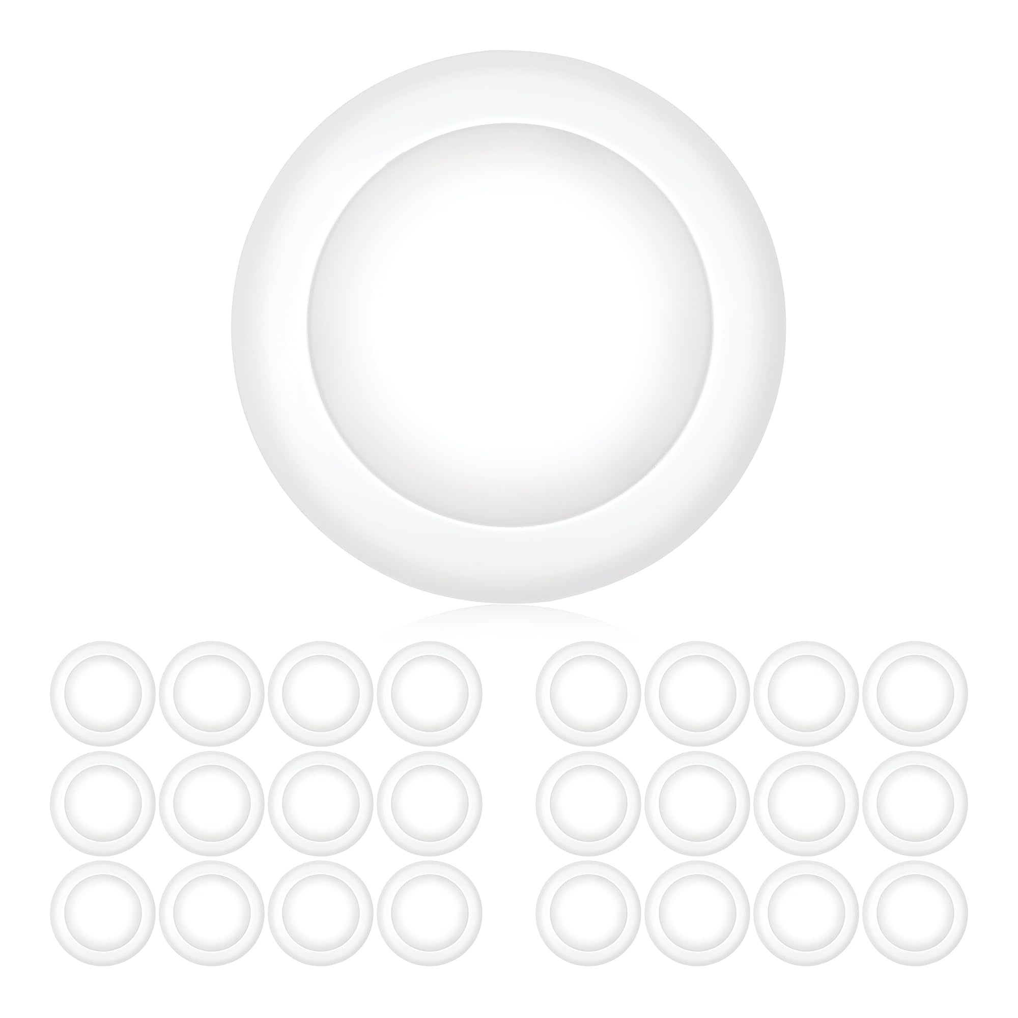 PARMIDA (24 Pack) 5/6 Inch Dimmable LED Disk Light Surface Flush Mount 15W, UL Listed, Recessed Retrofit Ceiling Lights, Energy 