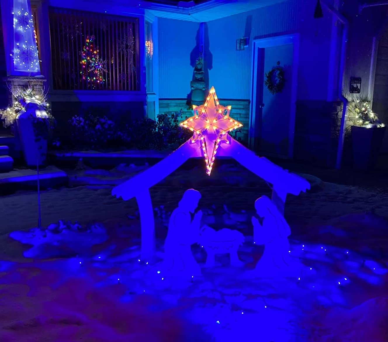 Toveenen Led Color Landscape Outdoor Spotlight - 120V 25W Remote Waterproof Spot Lights For Yard Garden Tree House Halloween Chr