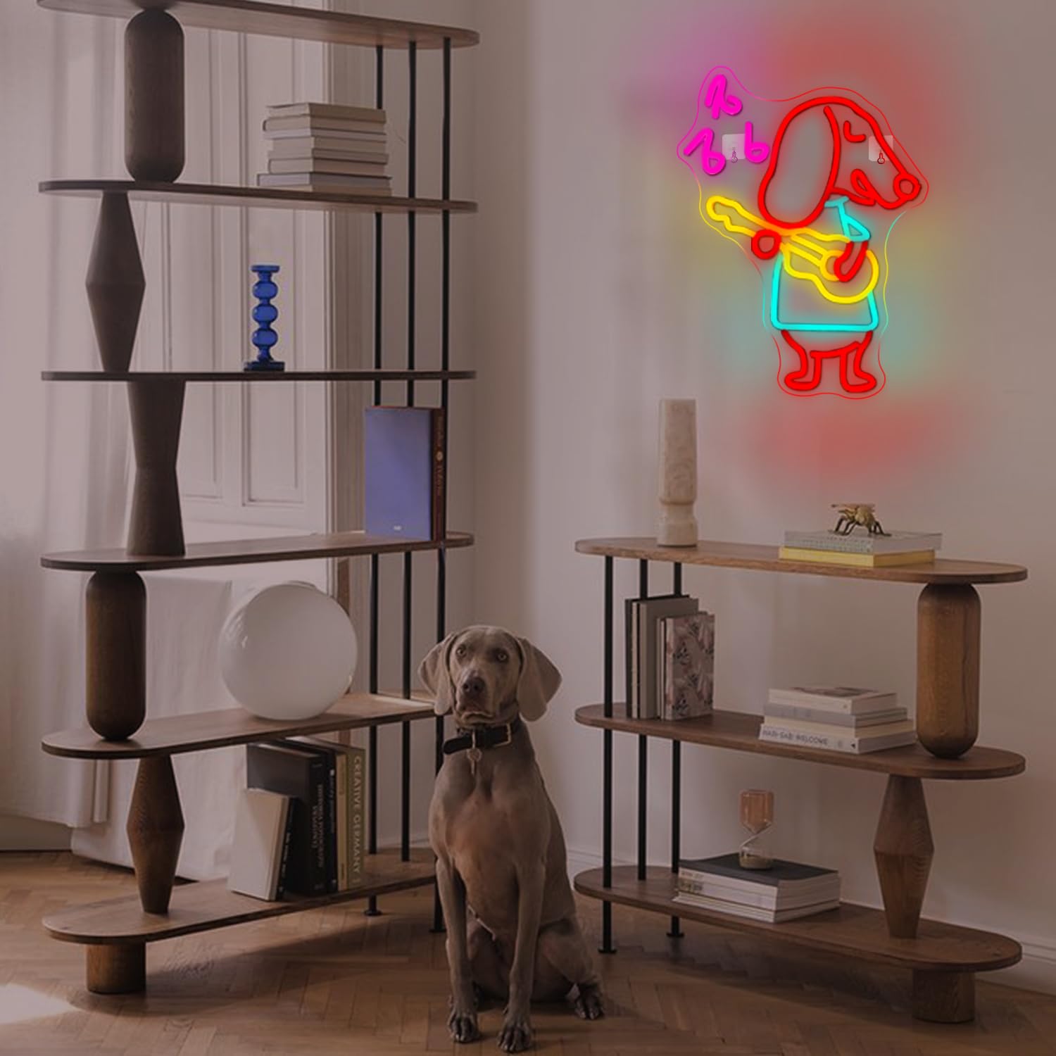 Guitar Dachshund Dog Neon Sign Dimmable Neon Signs For Wall Decor Dogs Neon Light Dachshund Usb Led Sign For Pet Shop Bedroom Party Decor  Dachshund Dog Gifts