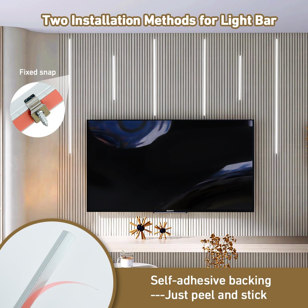 CUBITOR LED Recessed Lighting Kit, 6 Pack COB Light Bars, Cold White 6000K, Silver Channel, Model WPL003, for Home Decor