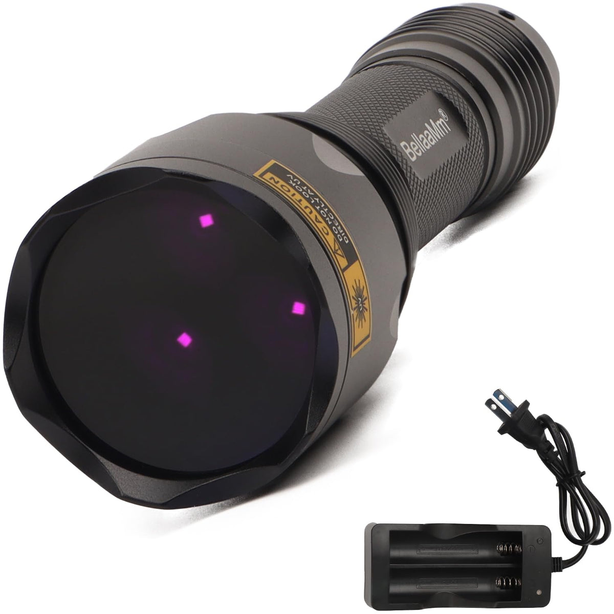 Bellaamm 365 Nm Uv Light Blacklight Flashlights Powerful 365Nm Uv Flashlight With 3 Led Professional Black Light Flashlight For