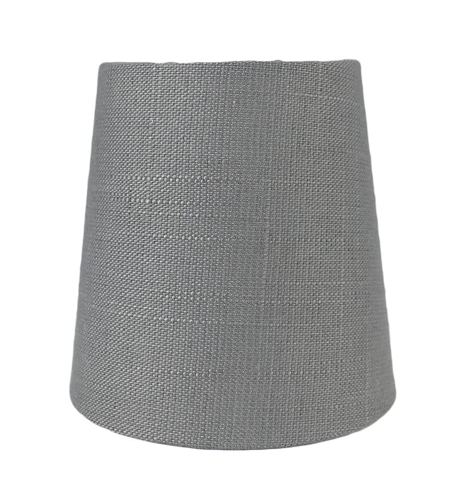 Meriville Set Of 5 Graphite Linen Clip On Chandelier Lamp Shades, 3.5-Inch By 4.5-Inch By 4.5-Inch