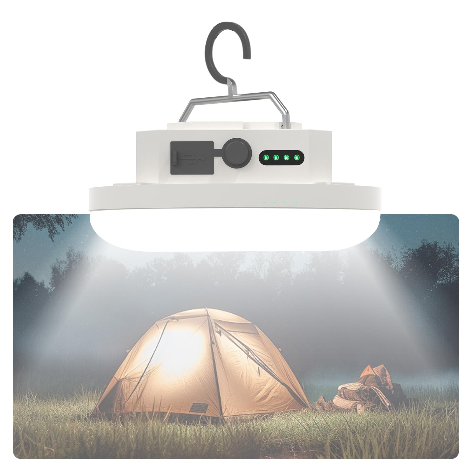 10000Mah Rechargeable Hanging Tent Lighting  Portable 30W 4000Lm Led Camping Lantern With Magnet  4 Lighting Modes  Ipx5 Waterproof Led Flashlight For Emergency