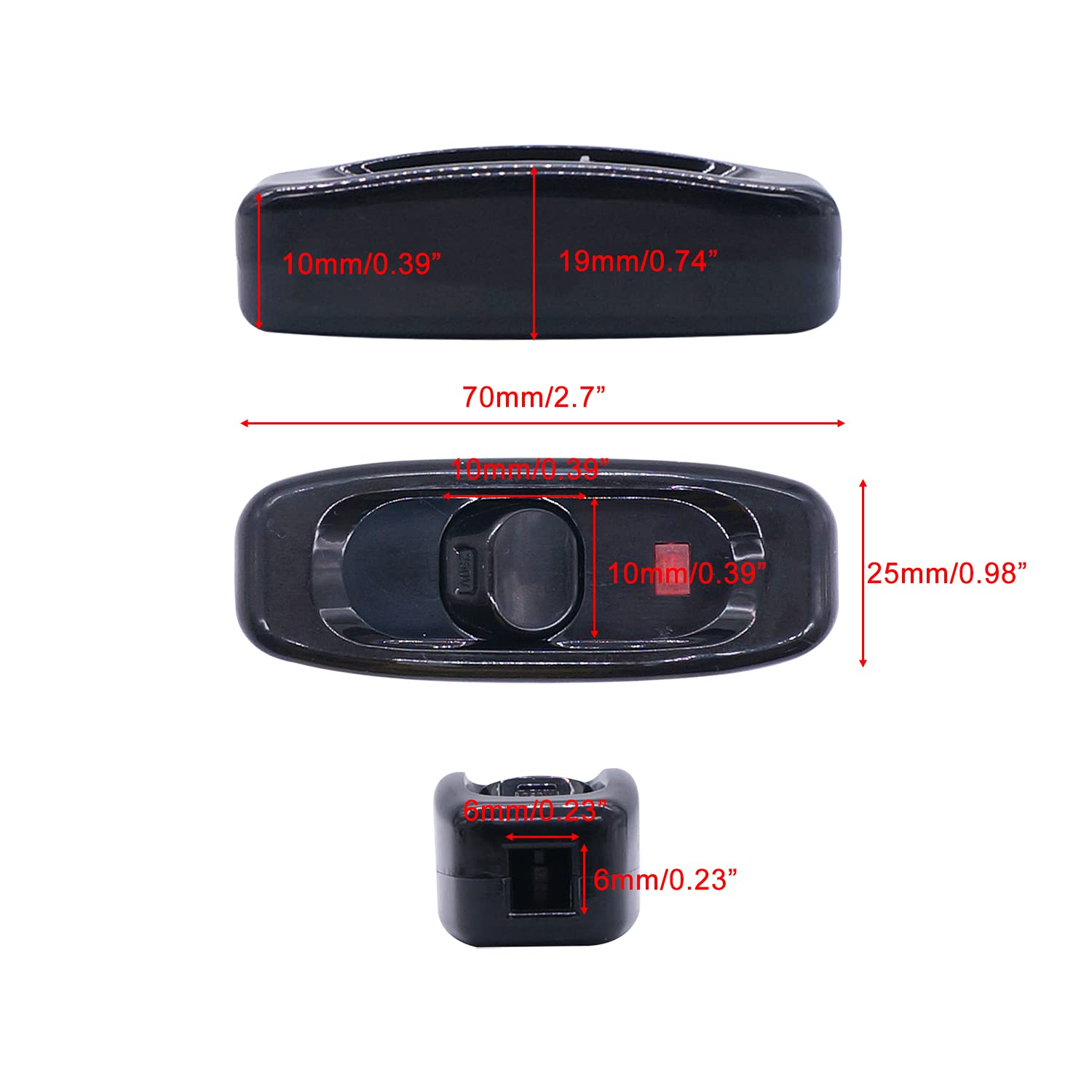 Weideer 3 Pcs Inline Cord Switch Appliance Button On/Off 10A 250V Inline Power Switch With Led Light For Table Lamp Desk Light B