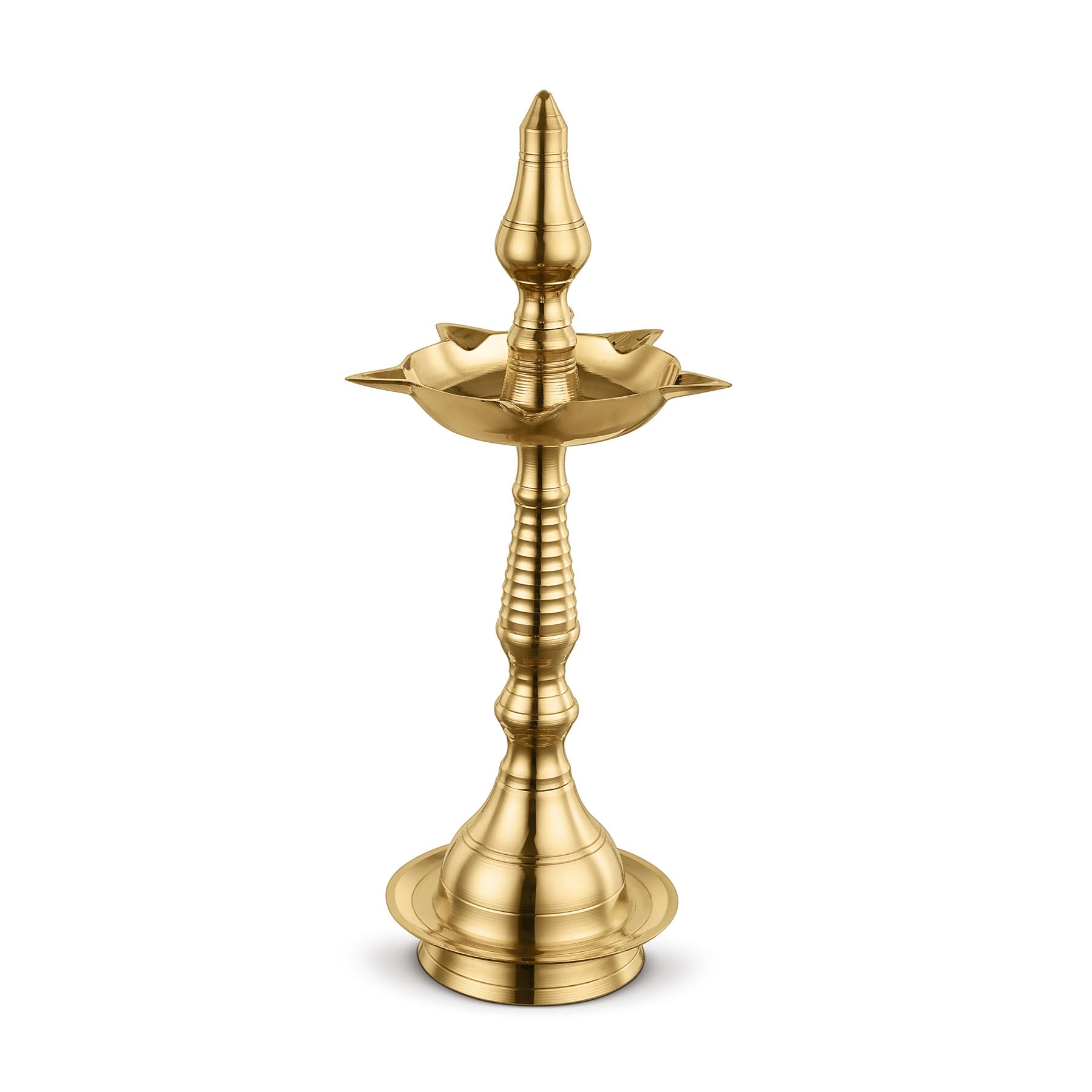 Avador Handmade Brass Indian Puja Oil Lamp, Golden Diya Lamp Engraved Design Diya for Diwali Pooja (Devdas 2'' Set of 1)