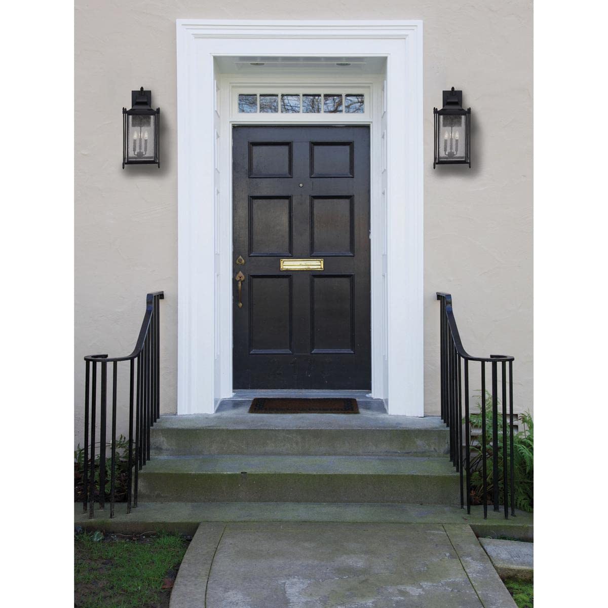 Savoy House Dunnmore Wall Mount Lantern, Metal, 23.5inx11inx11in, Black Finish, Model 5-3453-BK