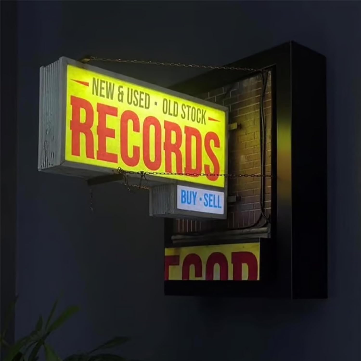 Generic Retro Wall Light - Vintage Vinyl Record Decor, 2Lin x 1Win, Music Lover Gift, 1Pcs
