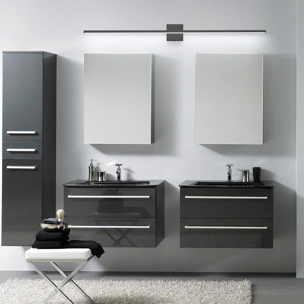 Ralbay 48 Modern Led Vanity Light, 46W Frosted Aluminum, Non-Dimmable Cool White 6000K, Model 1089 For Bathroom Lighting