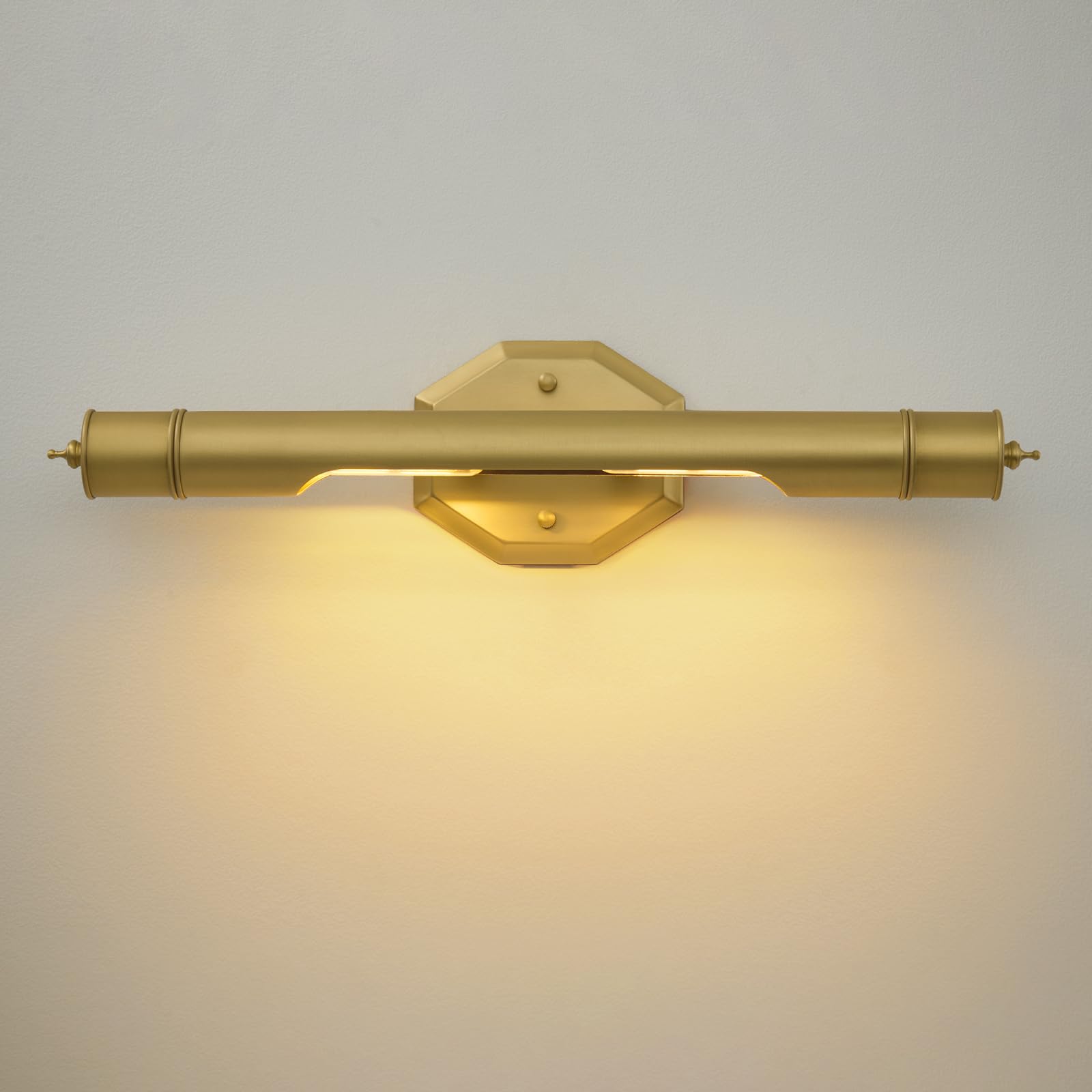 Antique Brass Picture Light Hardwired - 19 In Gold Art Deco Vintage Lights Over Mirror Portrait Pictures Frame - Wall Sconces Lighting Fixtures for Museum Bathroom Vanity Gallery Artwork Library Above