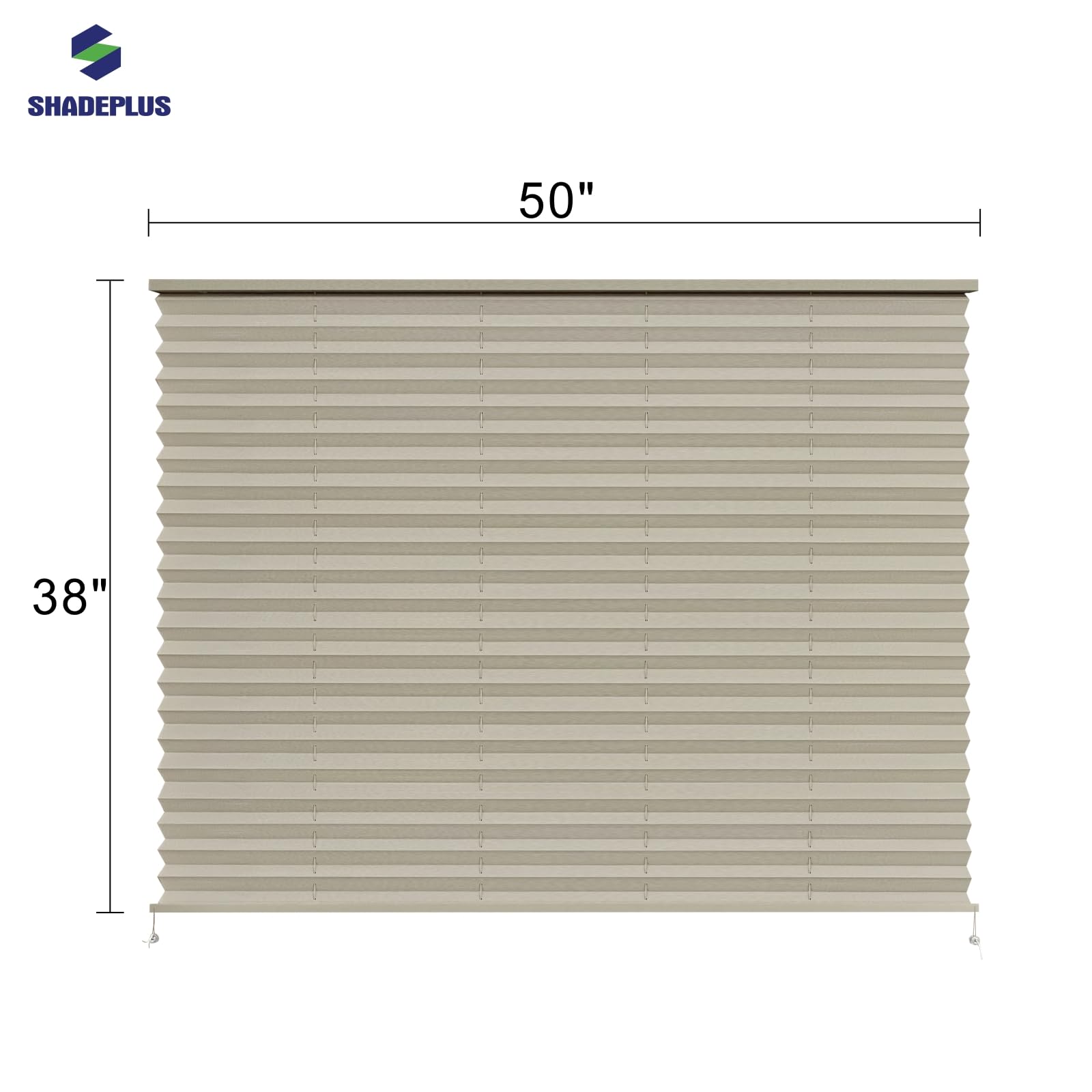SHADEPLUS RV Pleated Shades, Polyester Blend, 50in W x 38in H, Cappuccino, Model NBZL-CAP-50/38