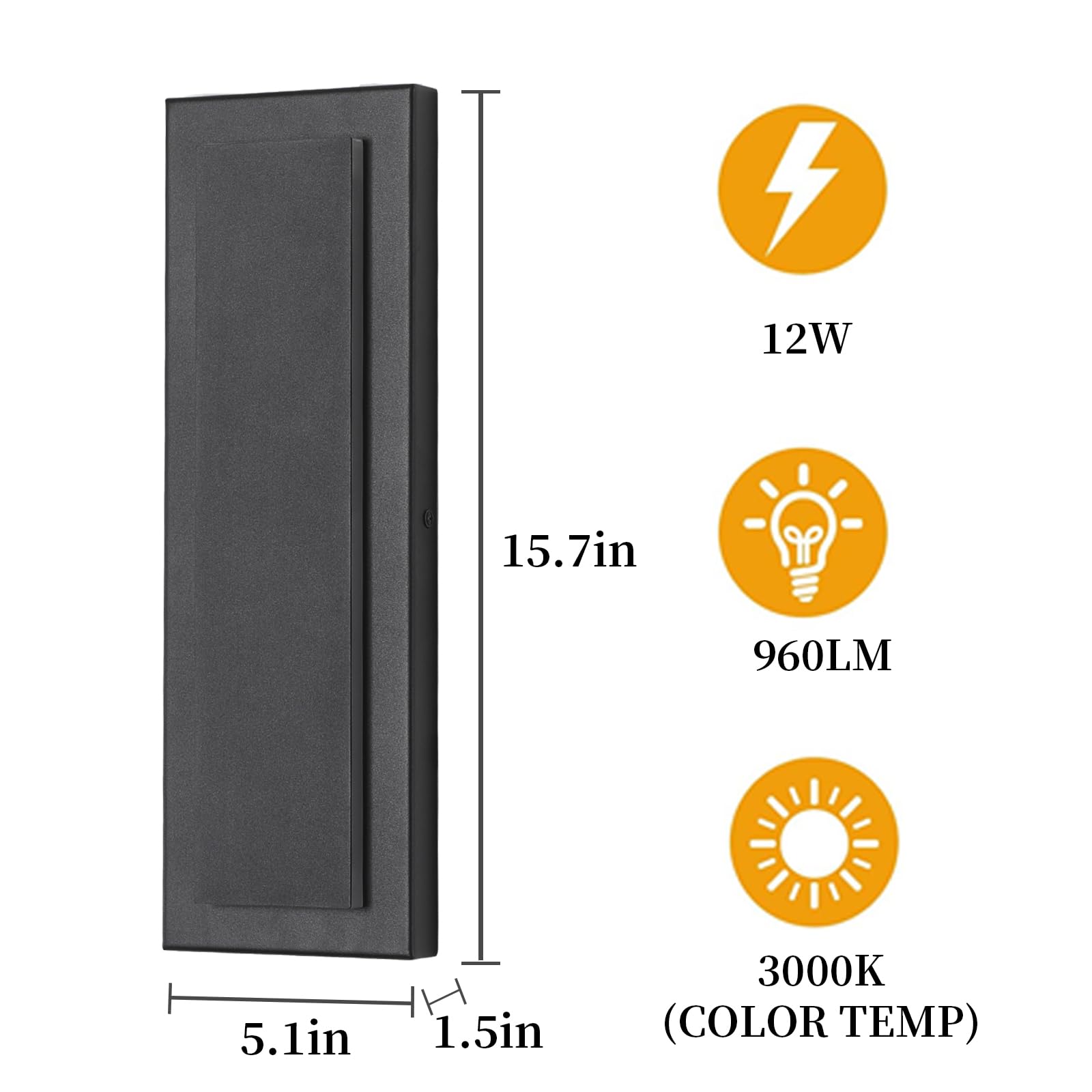 Zsmaiku 2 Packs Waterproof Wall Sconce, Modern Outdoor Lights, 3000K Warm White, Black