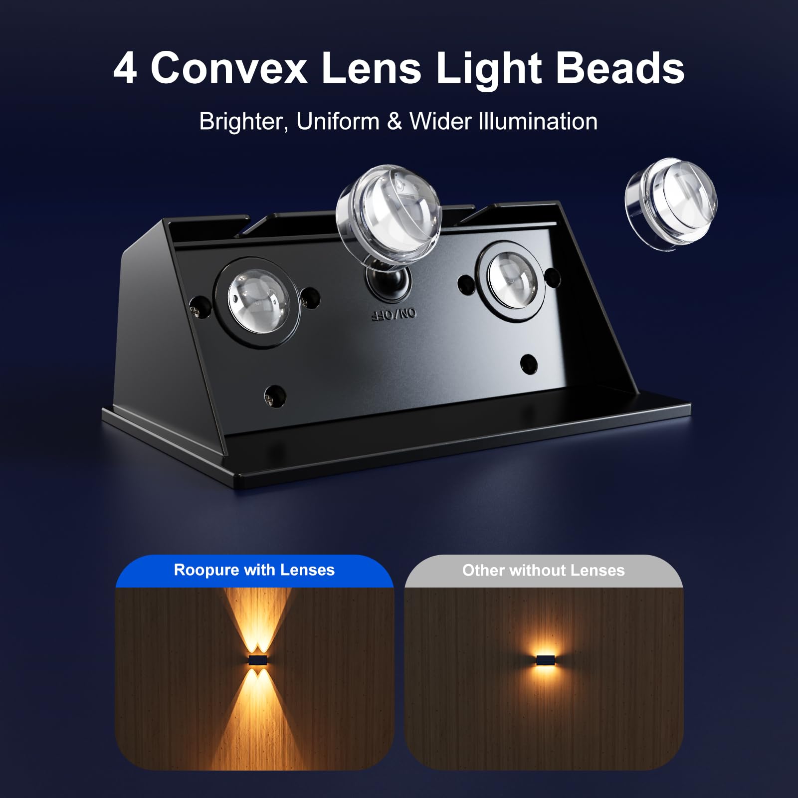 8 Pack Solar Powered Fence Lights Outdoor Up And Down Wall Mount Led Decorative Waterproof Lamps For Outside Deck, Porch, Backya