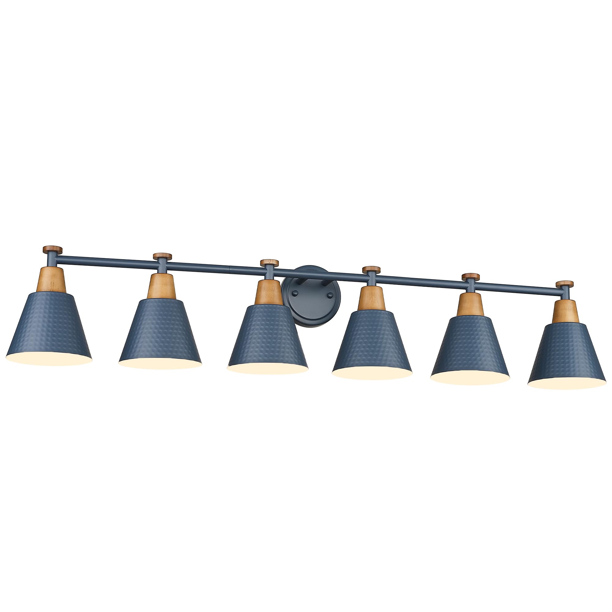 Femila Vintage Bathroom Light Fixtures, 45.3'' Bathroom Lighting Fixtures Over Mirror, 6 Light Bathroom Vanity Light, Blue Finis