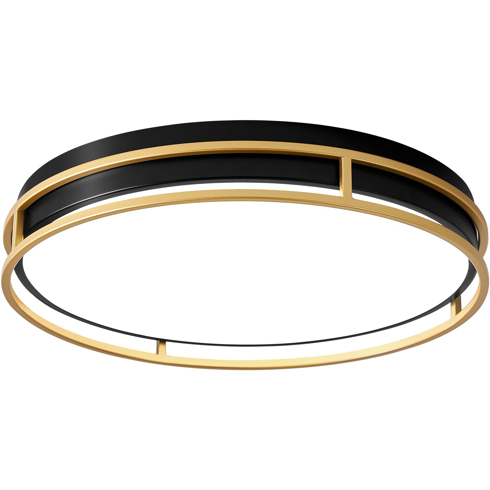 Pevfah Modern Flush Mount Ceiling Light, 5CCT 2700 K-6000 K Dimmable Black and Gold Ceiling Lighting Fixture, Minimalist Round L