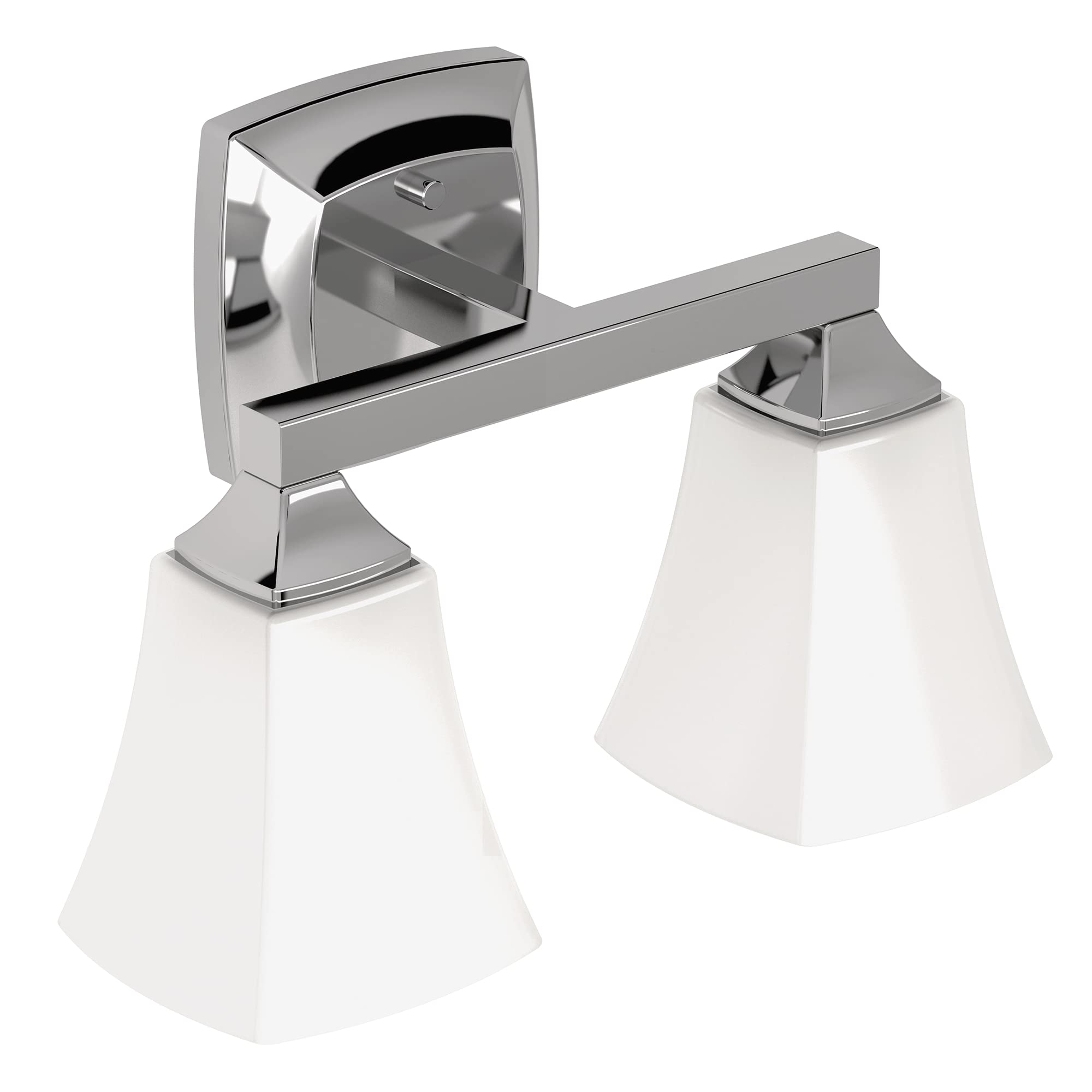 Moen YB5162CH Voss 2-Light Dual-Mount Bath Bathroom Vanity Fixture with Frosted Glass, Chrome