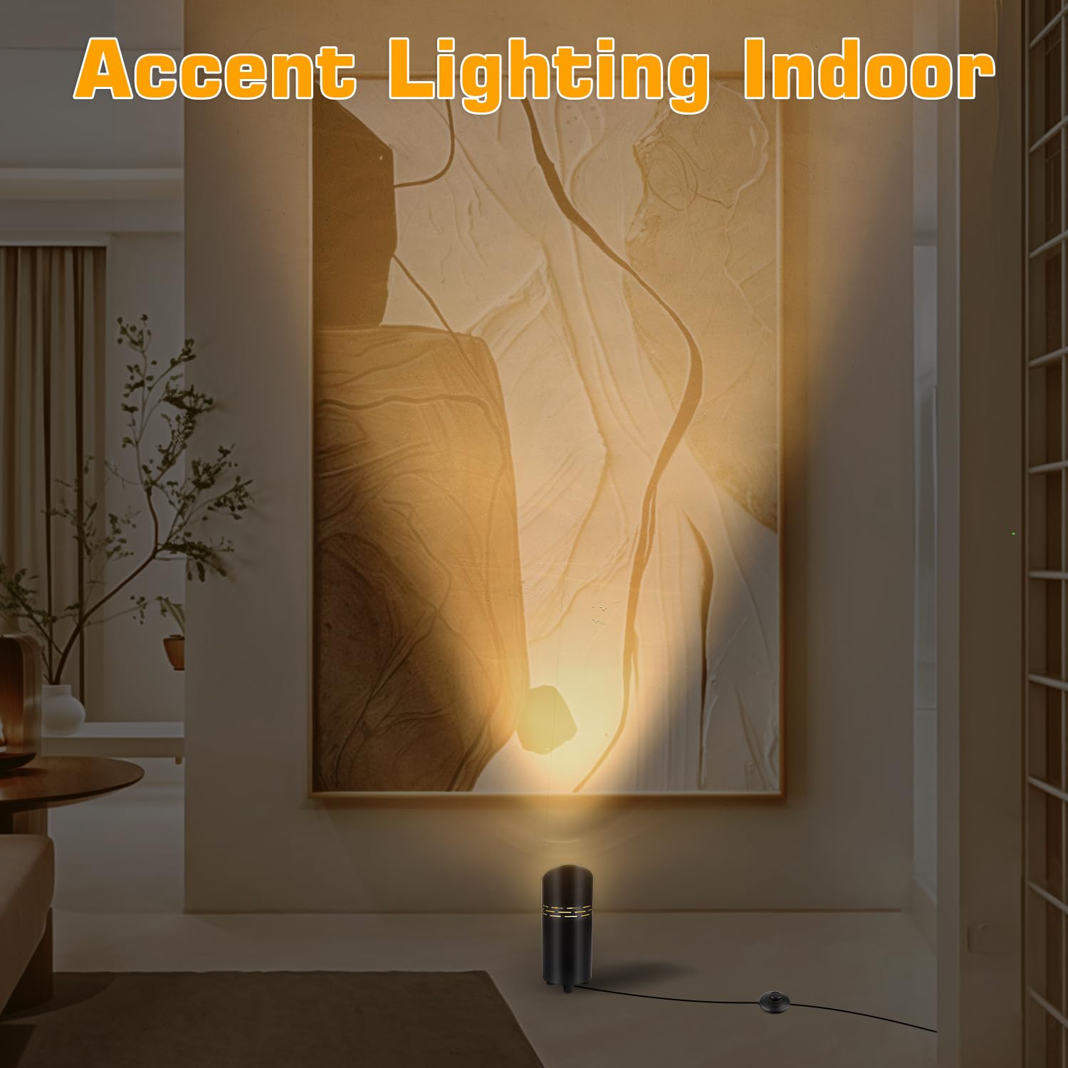 Linqelly 2 Pack Uplights Indoor Floor Can Lights 3000K Accent Lighting Spotlights Up Lights With Foot Switch For Living Room Cor