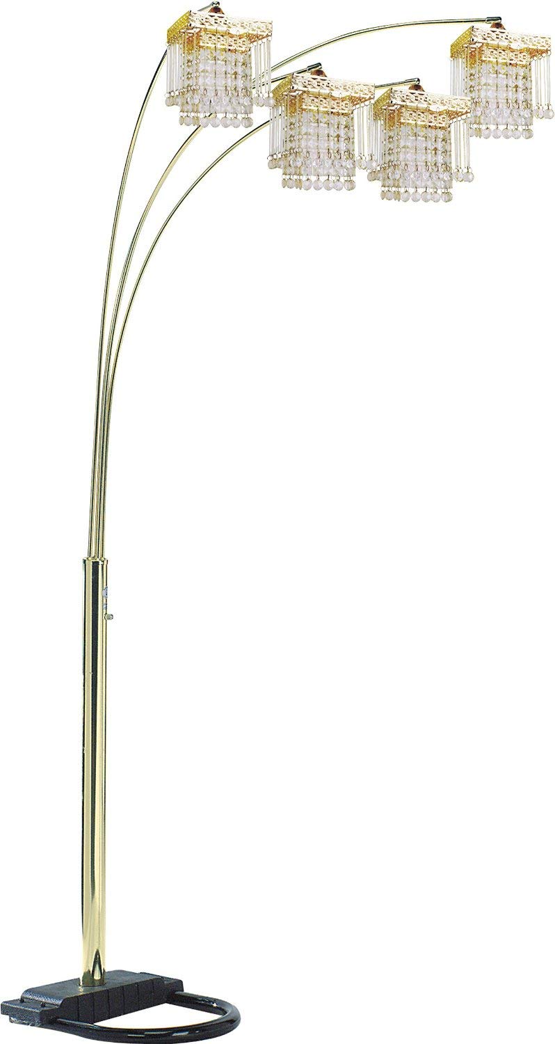 SQF 4 Arm Arch Floor Lamp with Dimmer (Gold, 6968) Bulbs are not Included