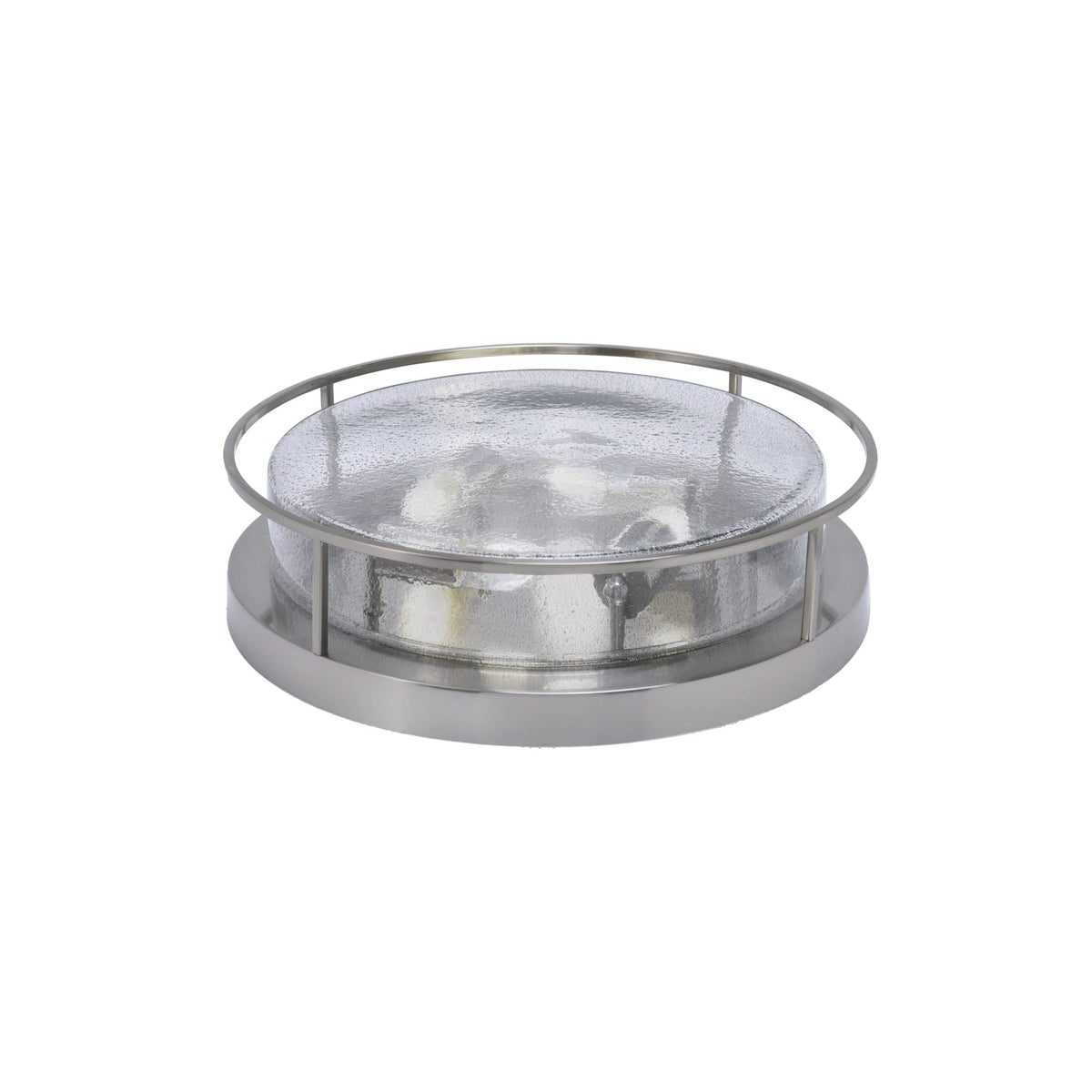 18&quot; Flush Mount, 4-Bulbs, Shown In Brushed Nickel Finish With Smoke Bubble Glass