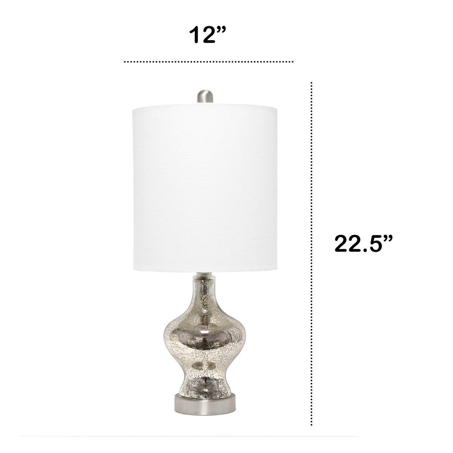 Lalia Home Contemporary Paseo Table Lamp With White Fabric Shade - Mercury