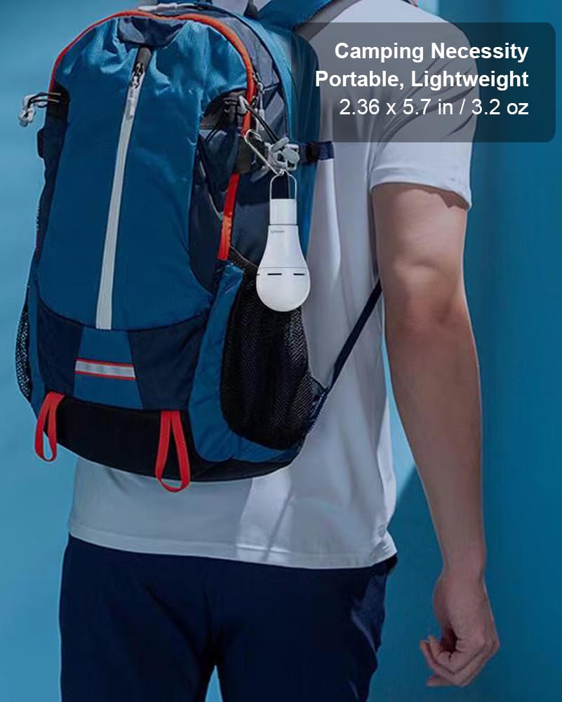 Flyhoom Usb Rechargeable Light Bulbs With Remote, 4 Light Modes + Timer, 1200 Mah Rechargeable Battery, Portable Led Tent Light