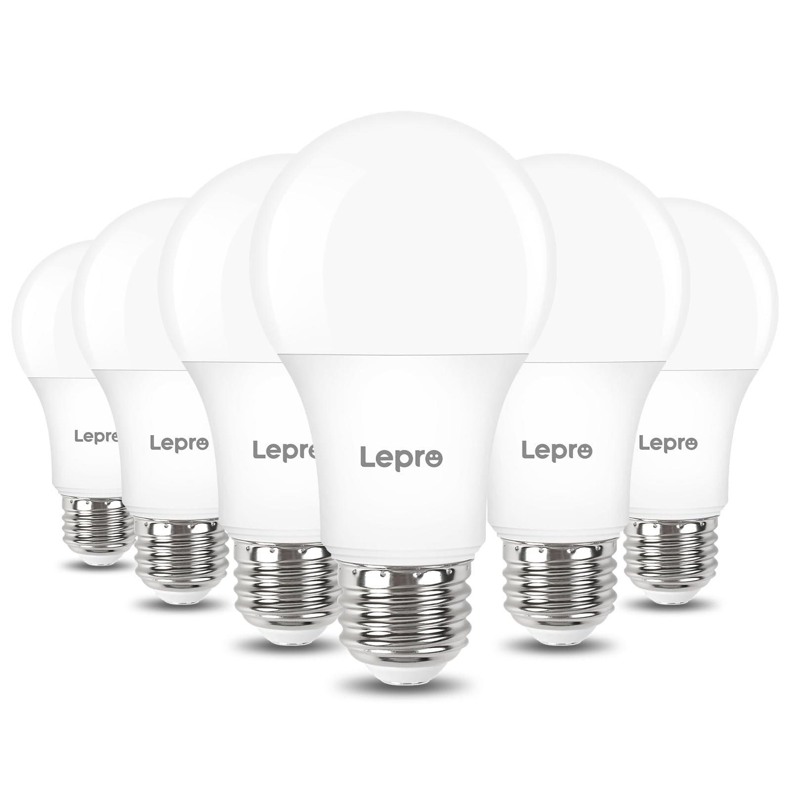 Lepro Dimmable LED Light Bulbs 60W Equivalent 9.5W 800LM Daylight 5000K A19 E26 6-Pack UL Listed