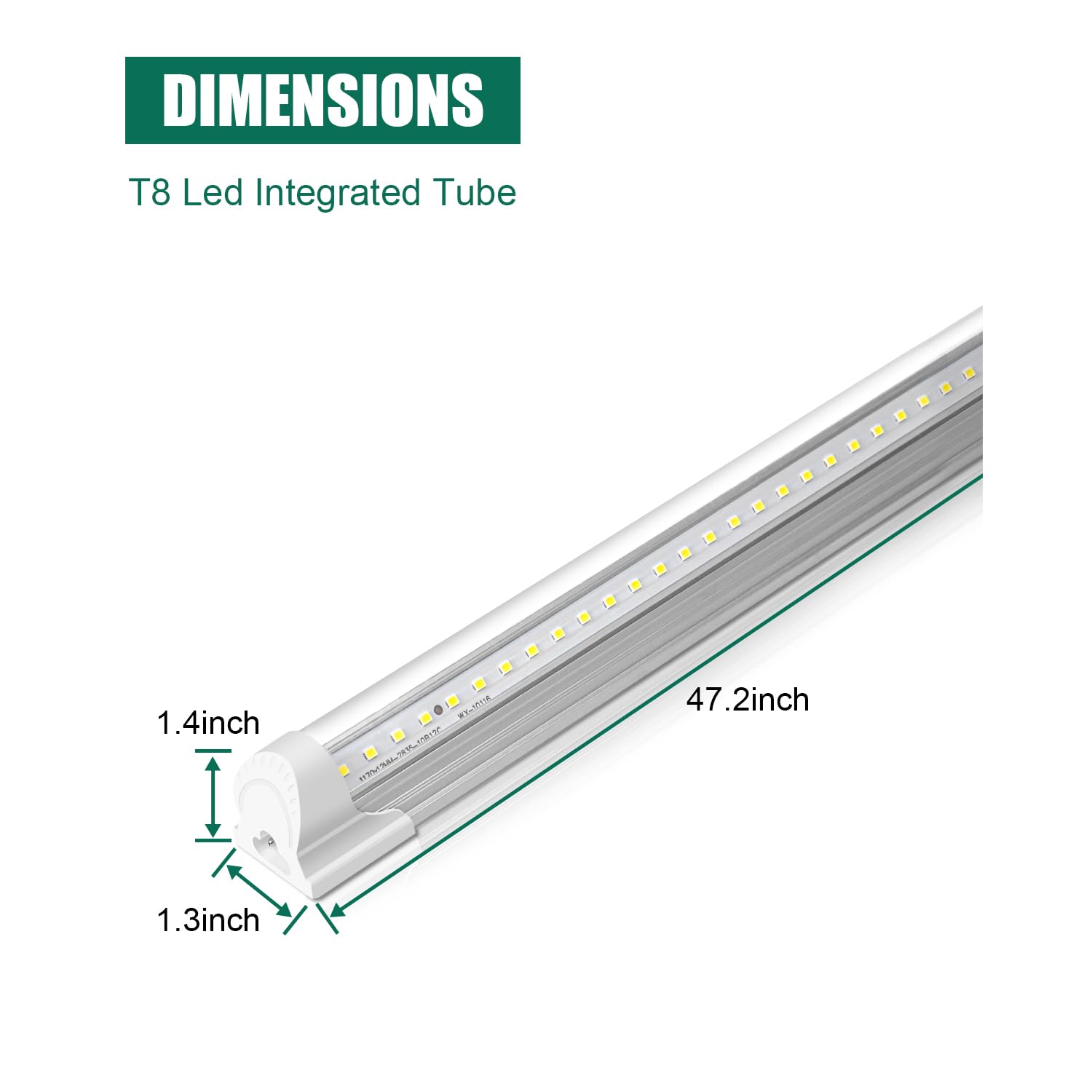 Szhlux 10 Pack Led Shop Light 4Ft, 42W 5000K 6300Lm Daylight White Linkable Integrated Fixture, V Shape T8 Led Tube Lights, Clea