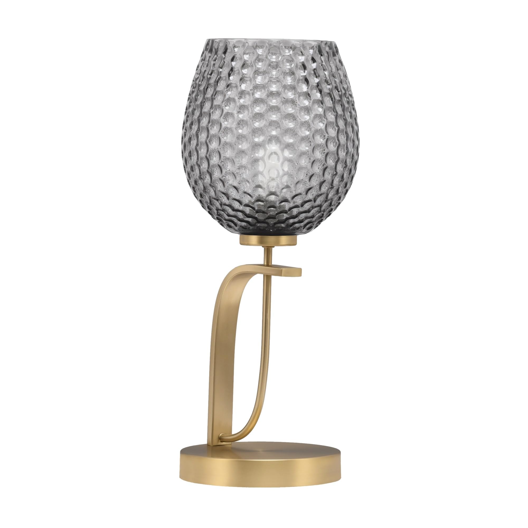 Toltec Lighting Cavella Accent Lamp, New Age Brass Finish, 7.5" Smoke Textured Glass